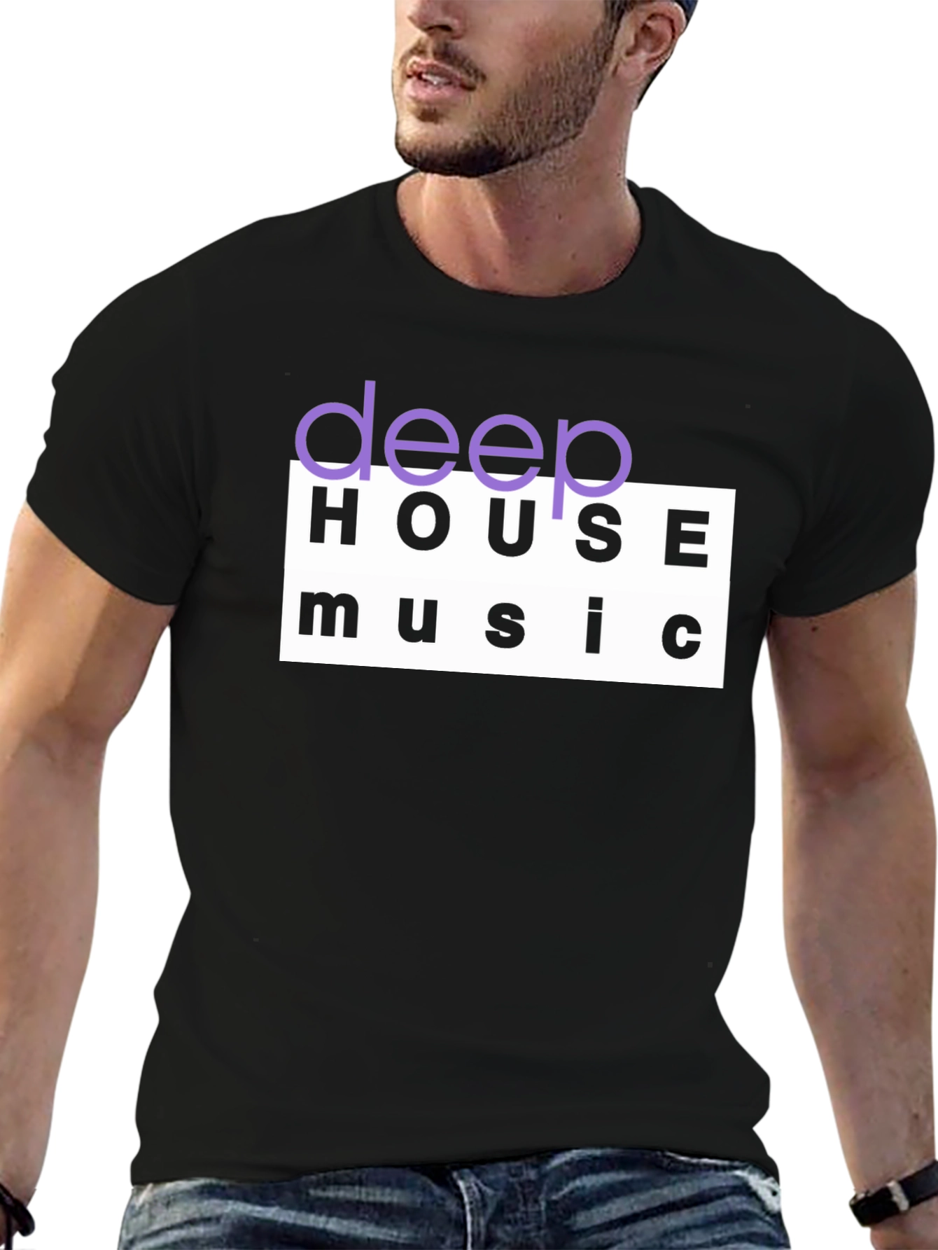 Deep House Music Black Graphic T-Shirt