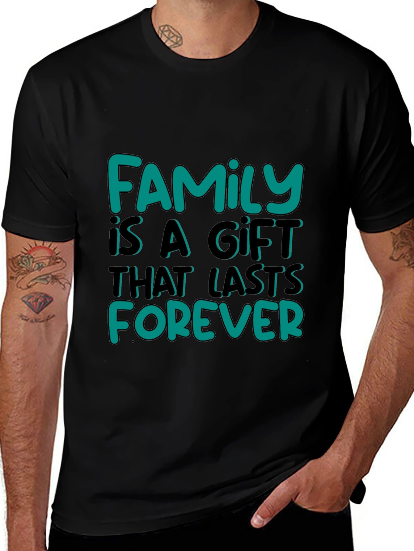 Family Is A Gift Graphic Tee - Black