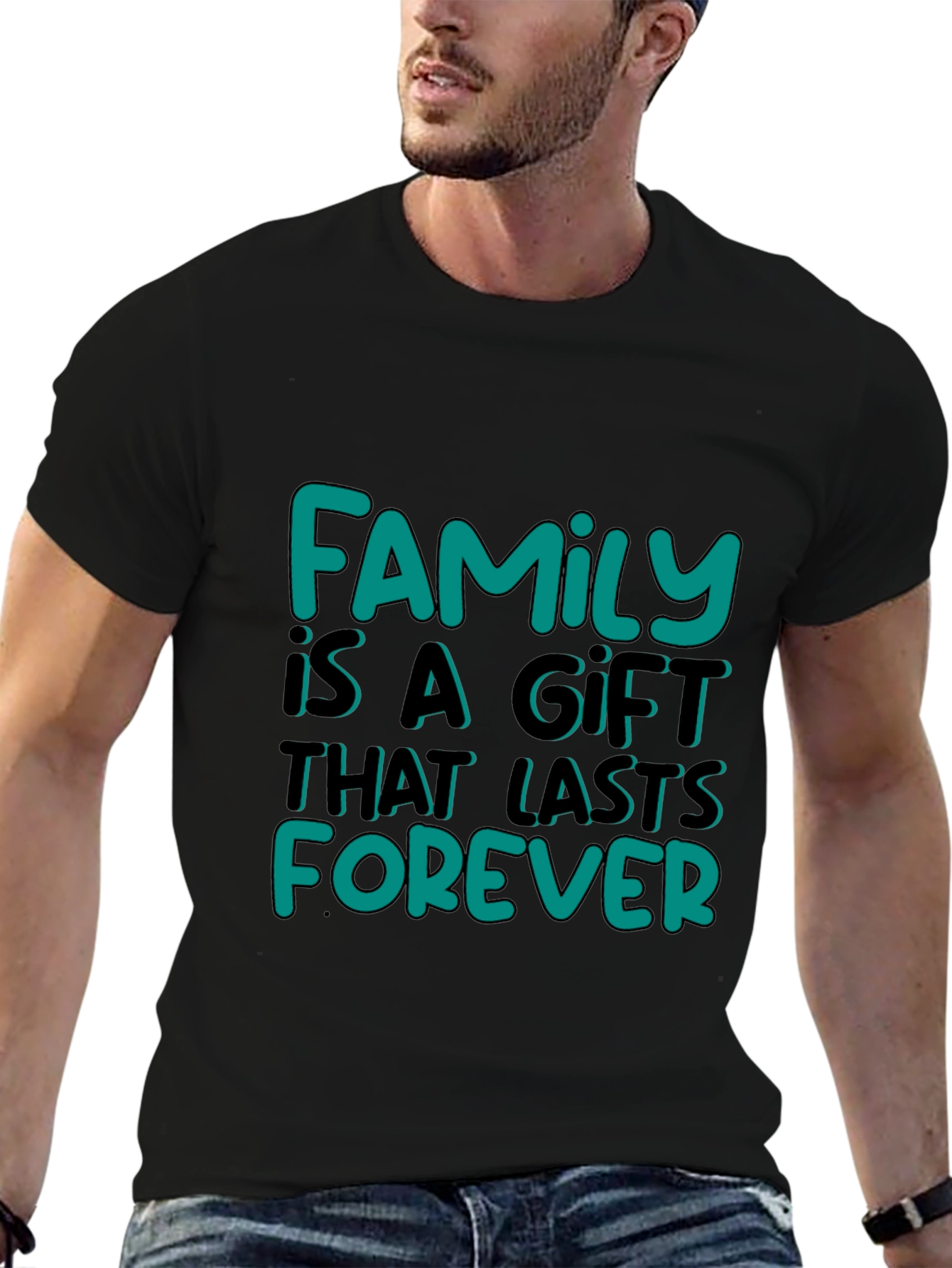 Family Is A Gift Graphic Tee - Black