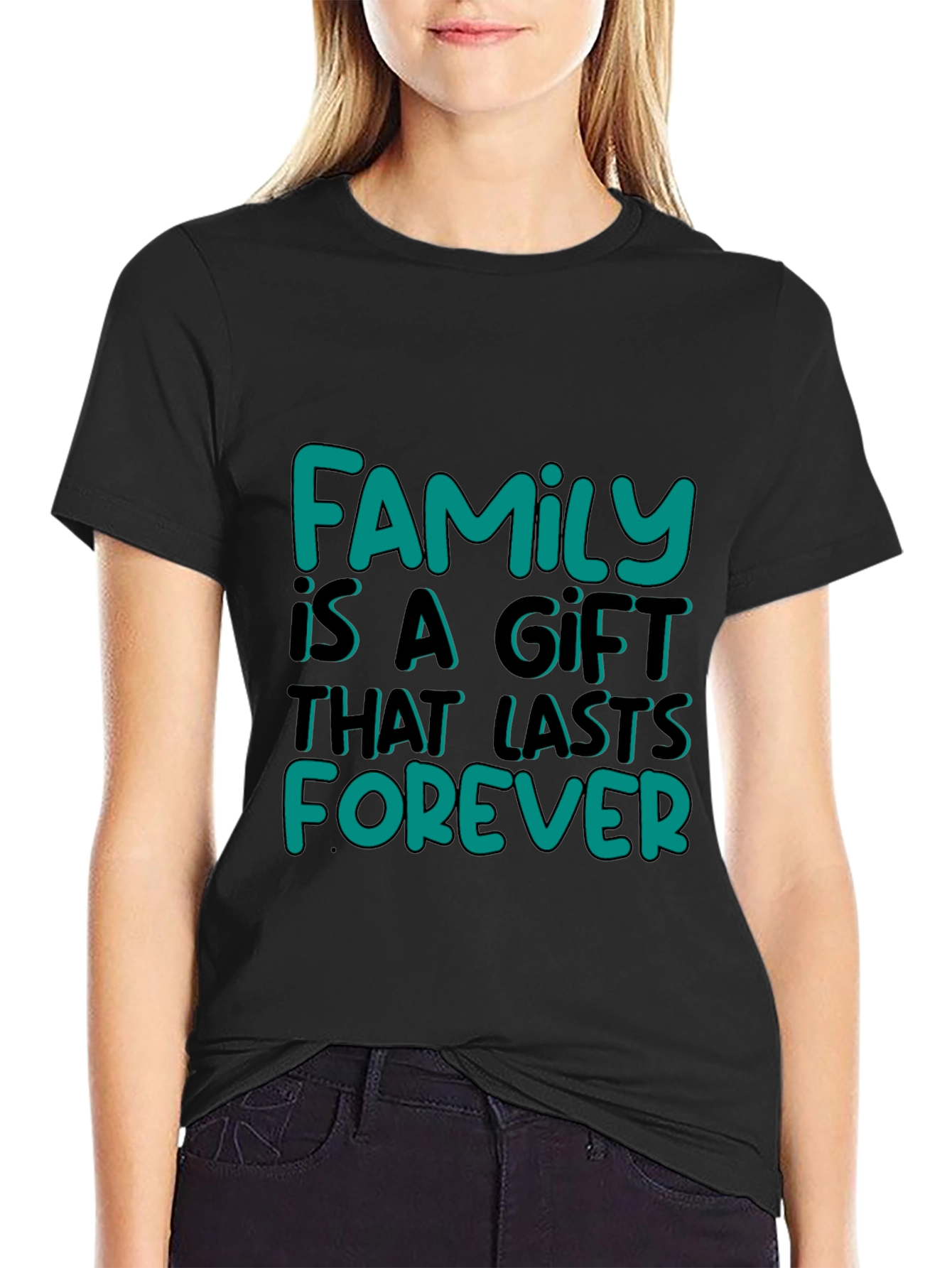 Family Is A Gift Graphic Tee - Black