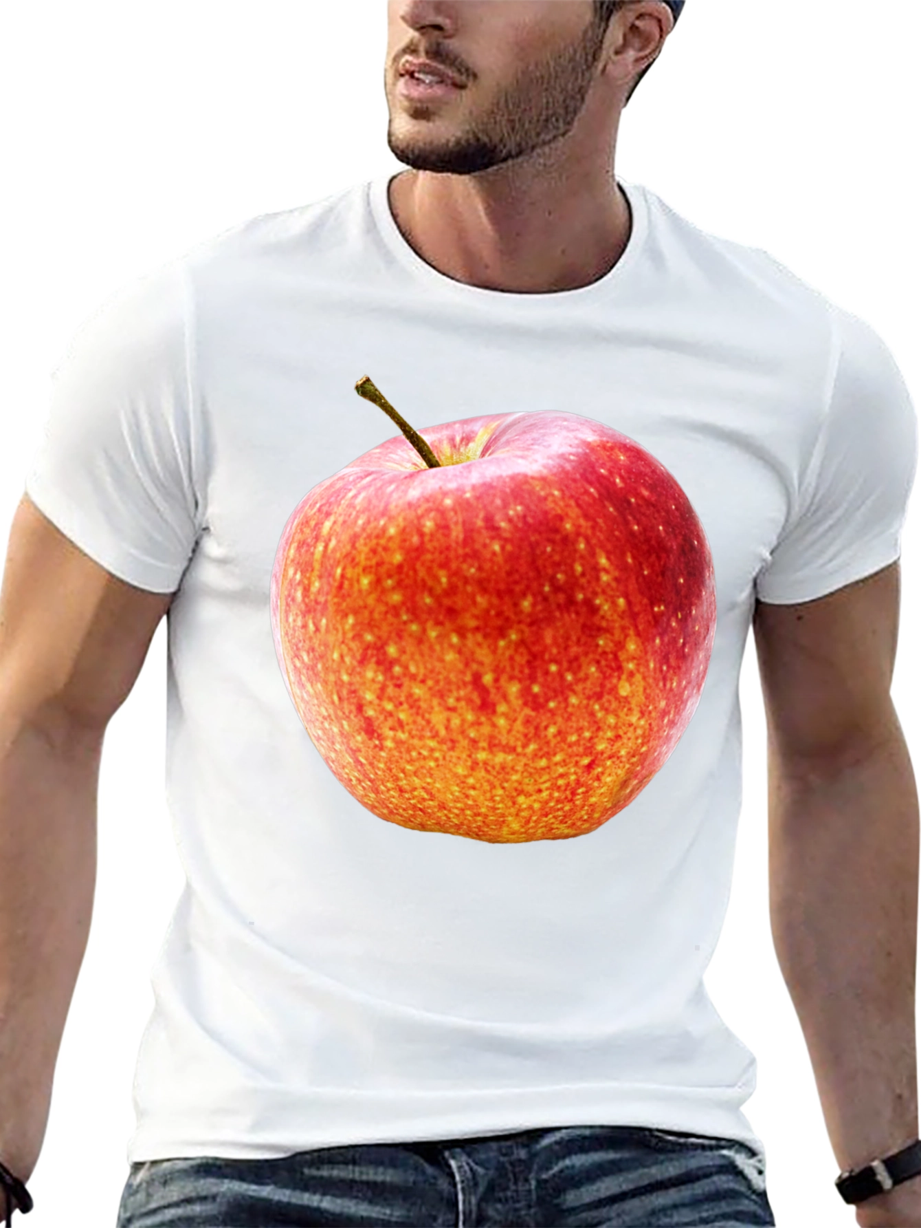 Apple Graphic Black Tee - Fresh & Fun