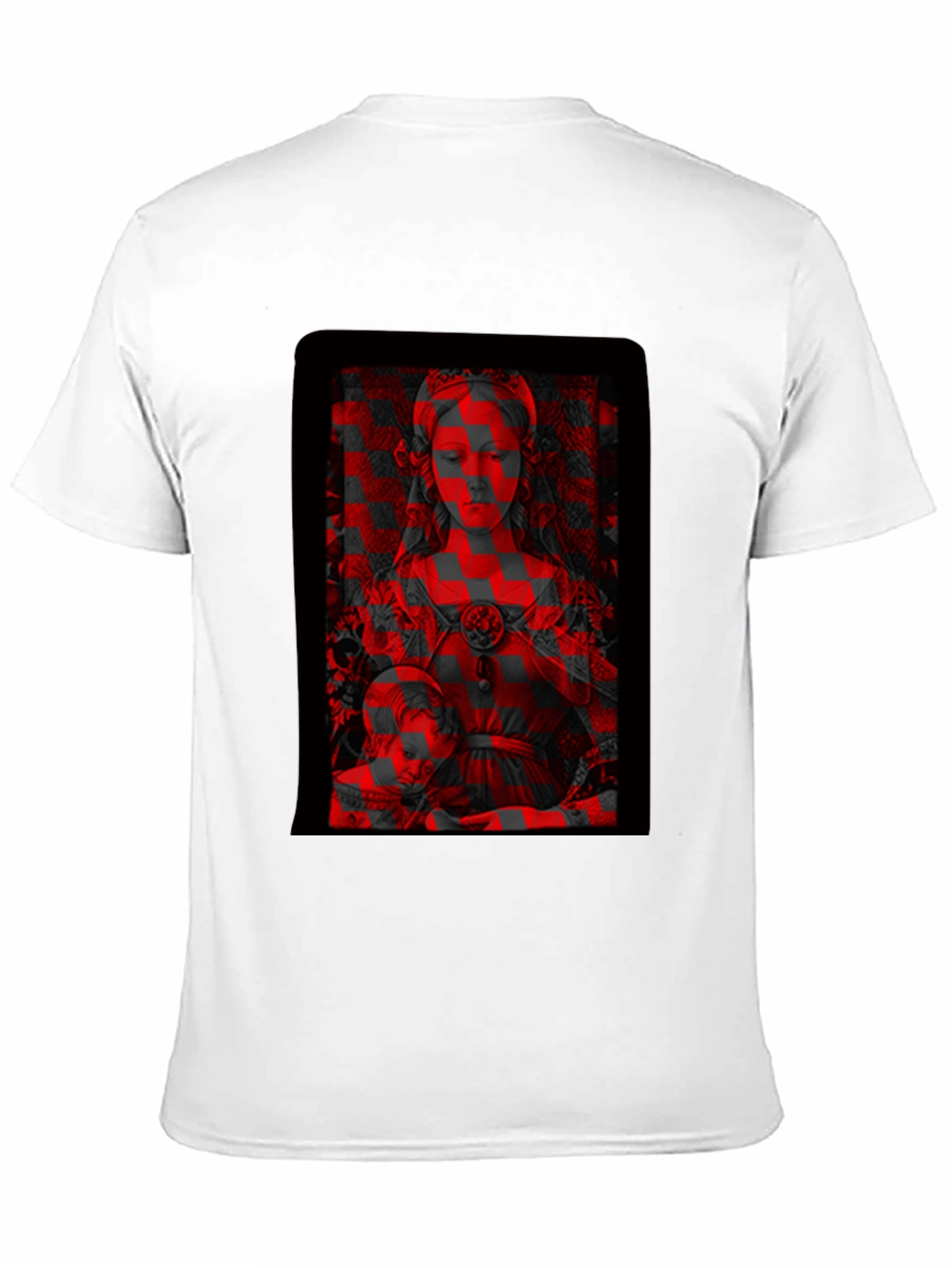 Madonna & Child Red Glitch Black T-Shirt
