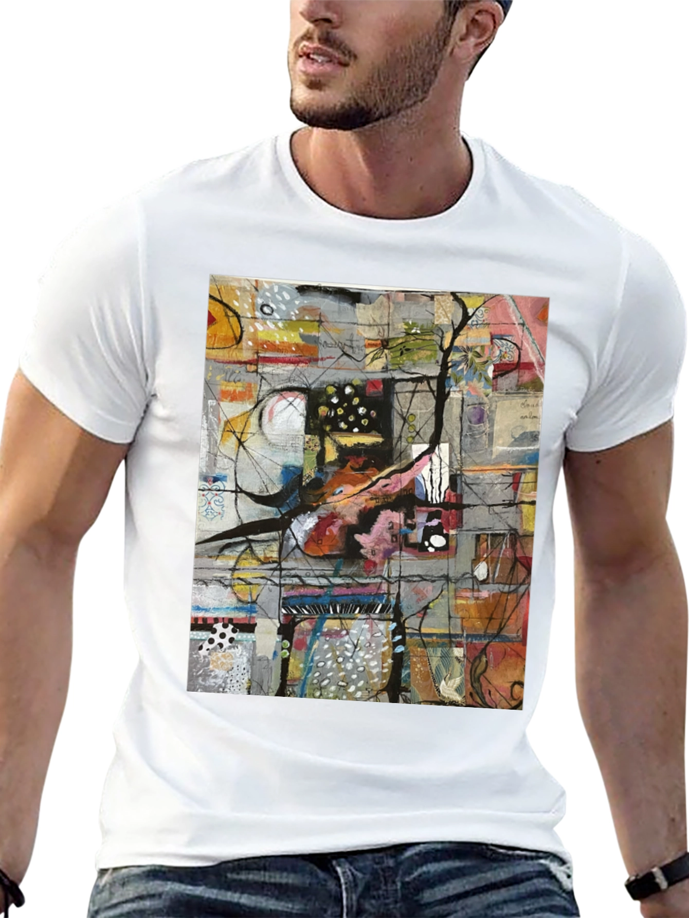 Abstract Art Print Tee - Stylish & Unique