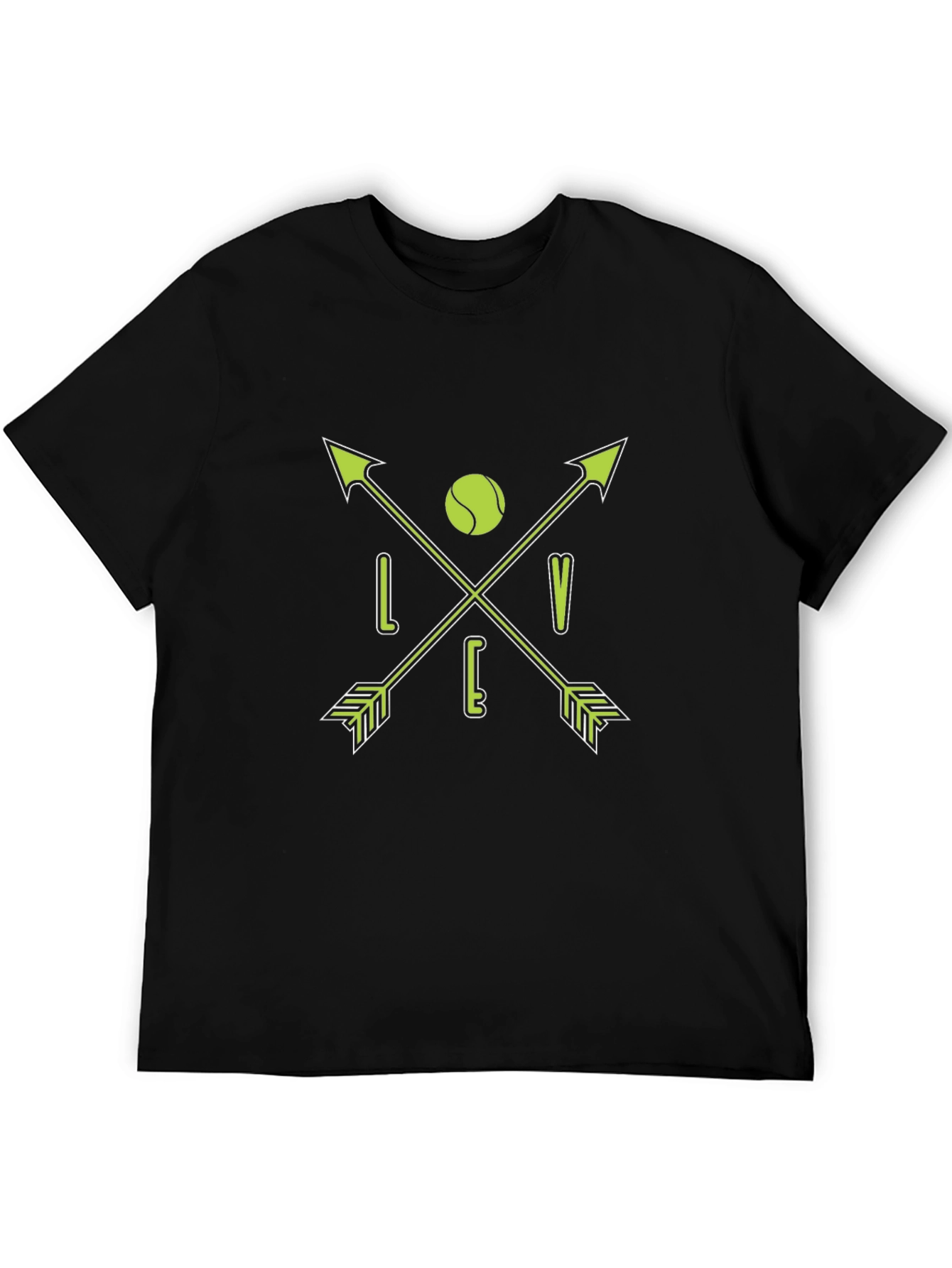 Tennis Love Arrows Graphic Black T-Shirt