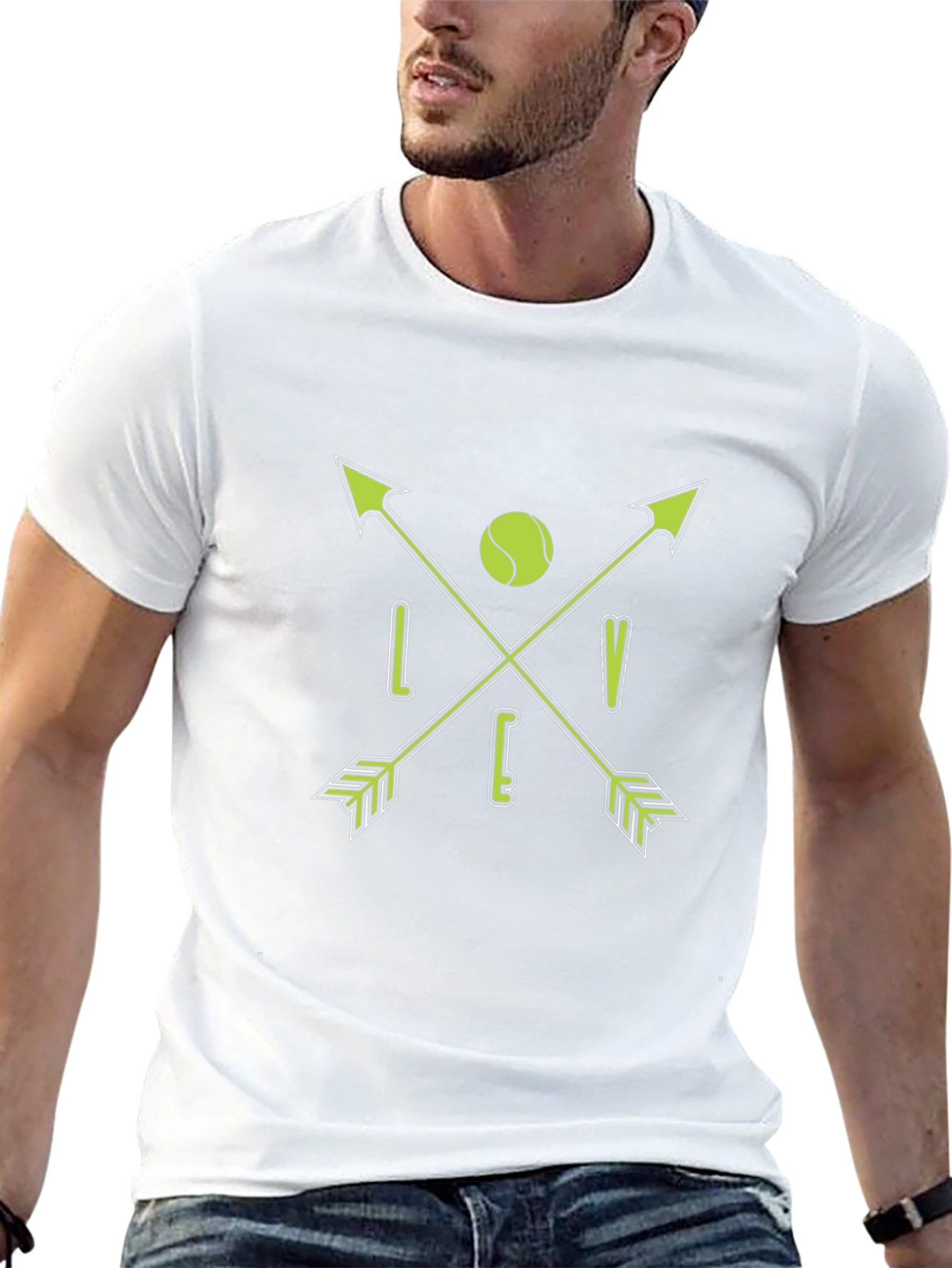 Tennis Love Arrows Graphic Black T-Shirt