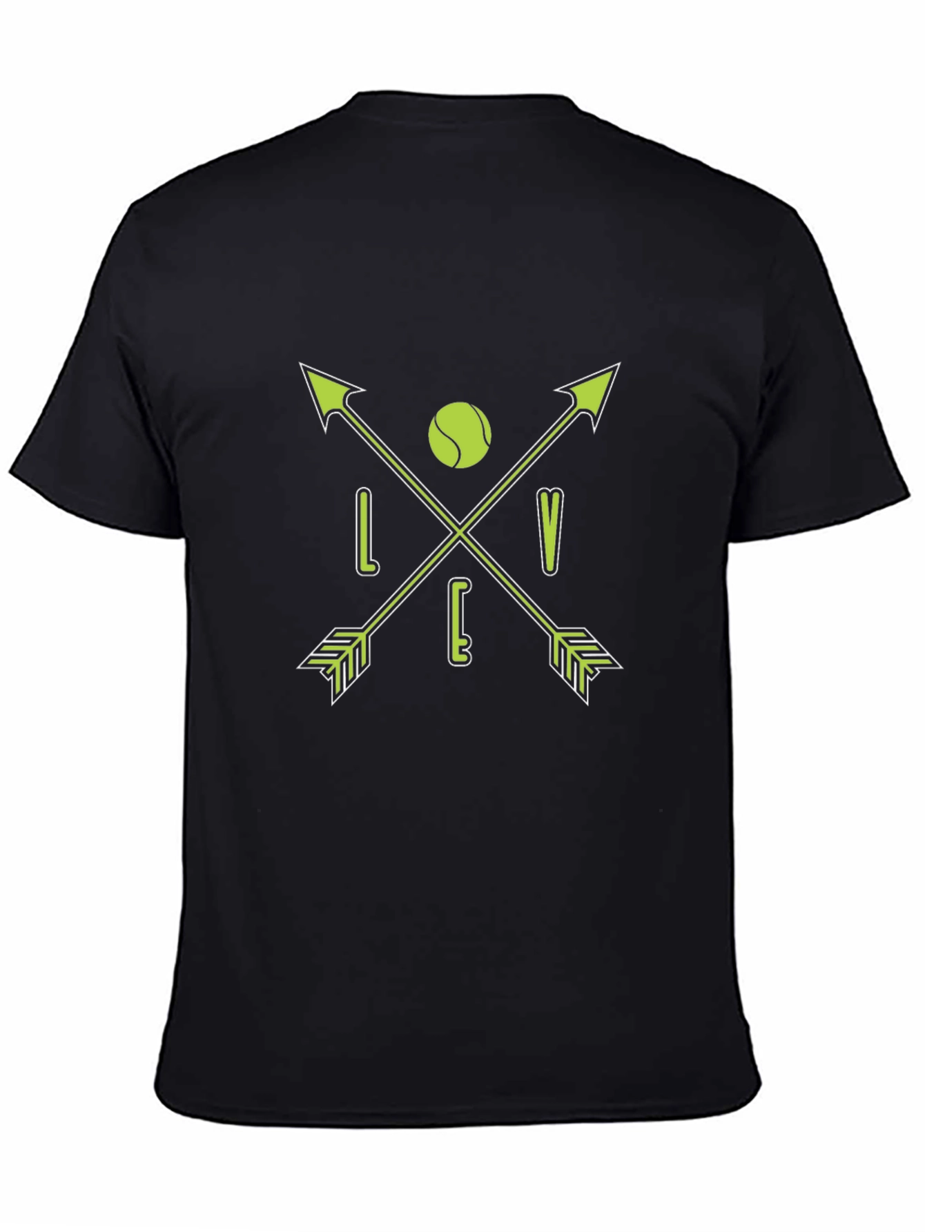 Tennis Love Arrows Graphic Black T-Shirt