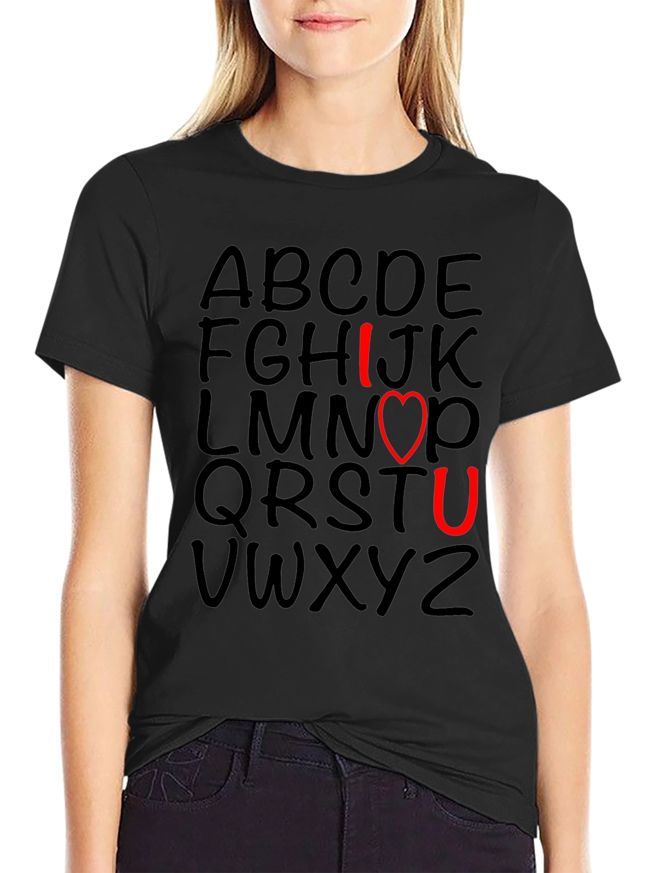 I Love You T-Shirt with Alphabet Design