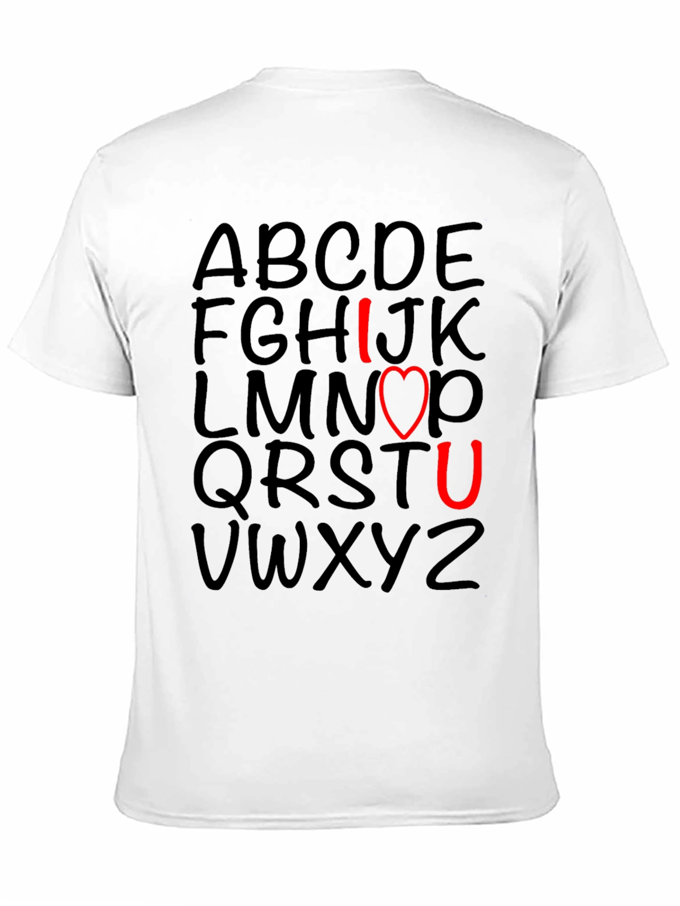I Love You T-Shirt with Alphabet Design