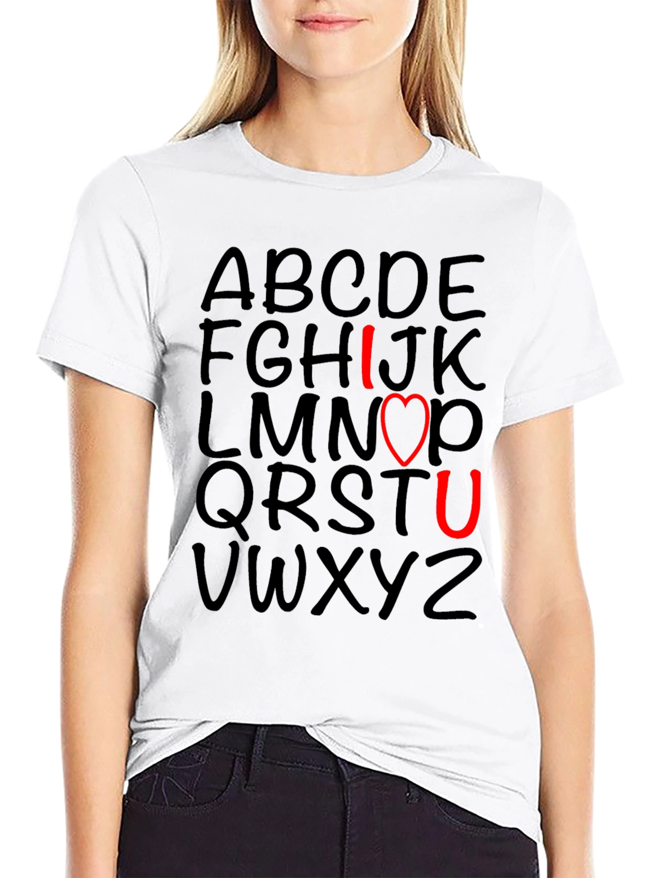 I Love You T-Shirt with Alphabet Design