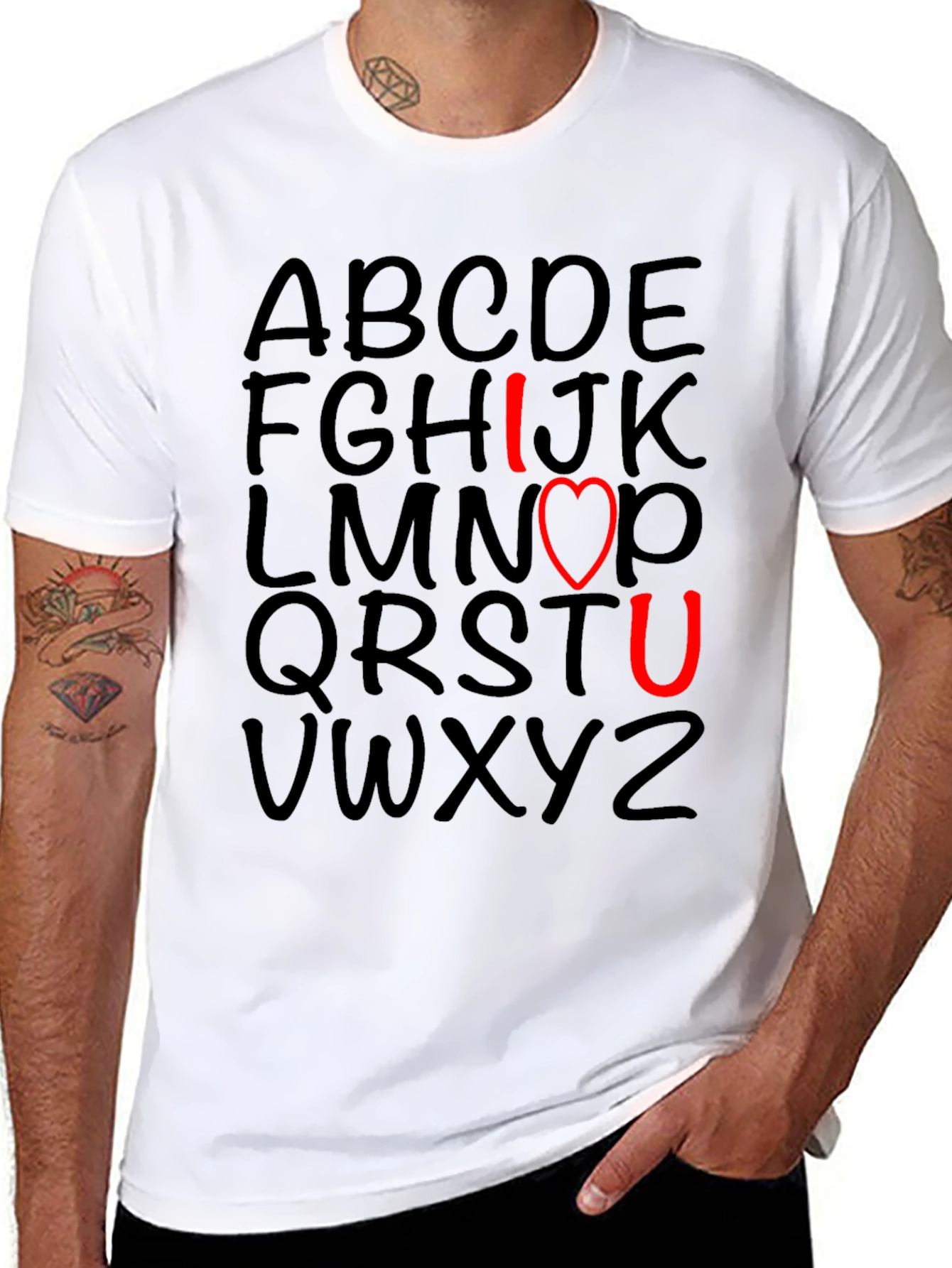 I Love You T-Shirt with Alphabet Design