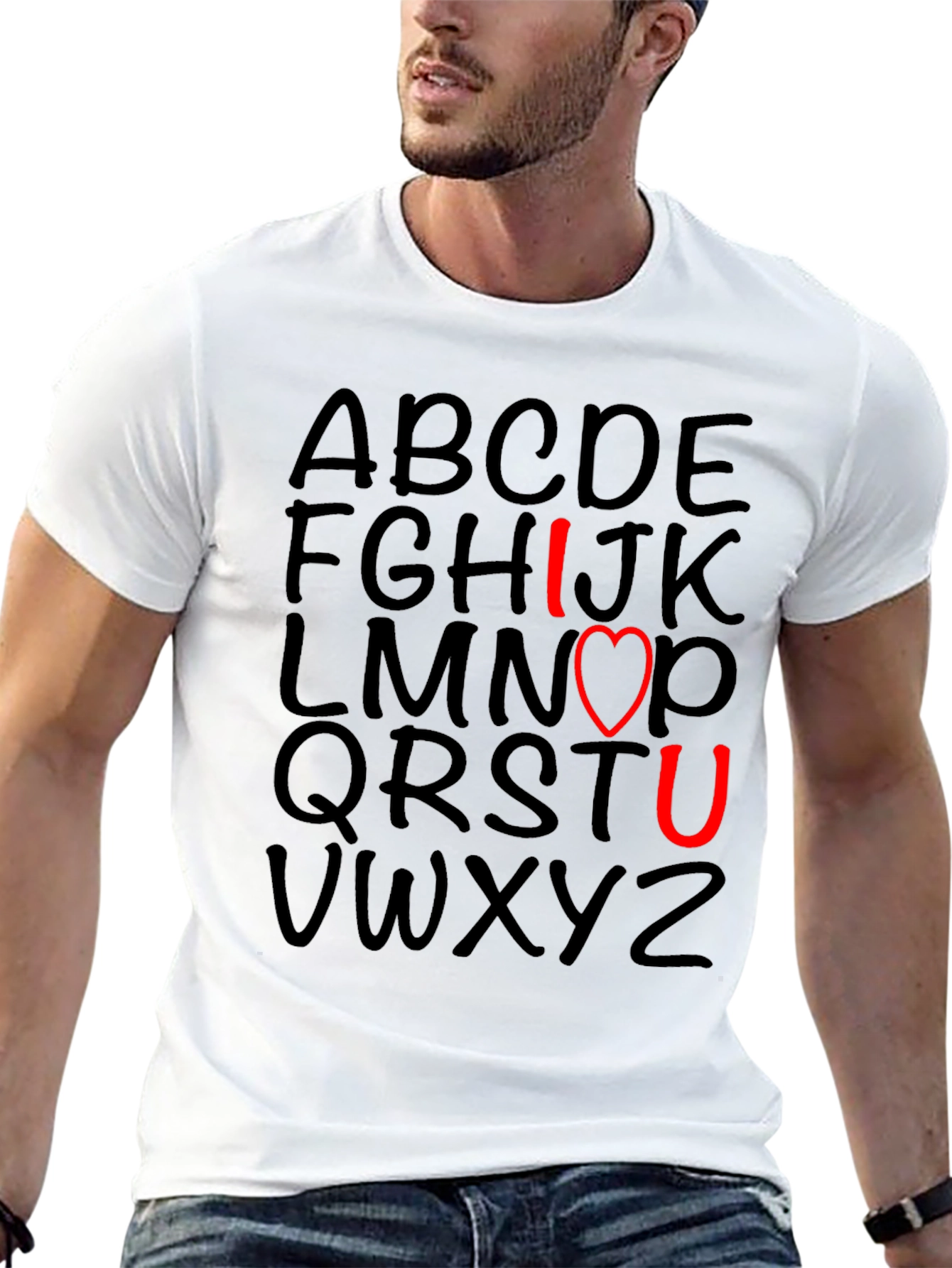 I Love You T-Shirt with Alphabet Design