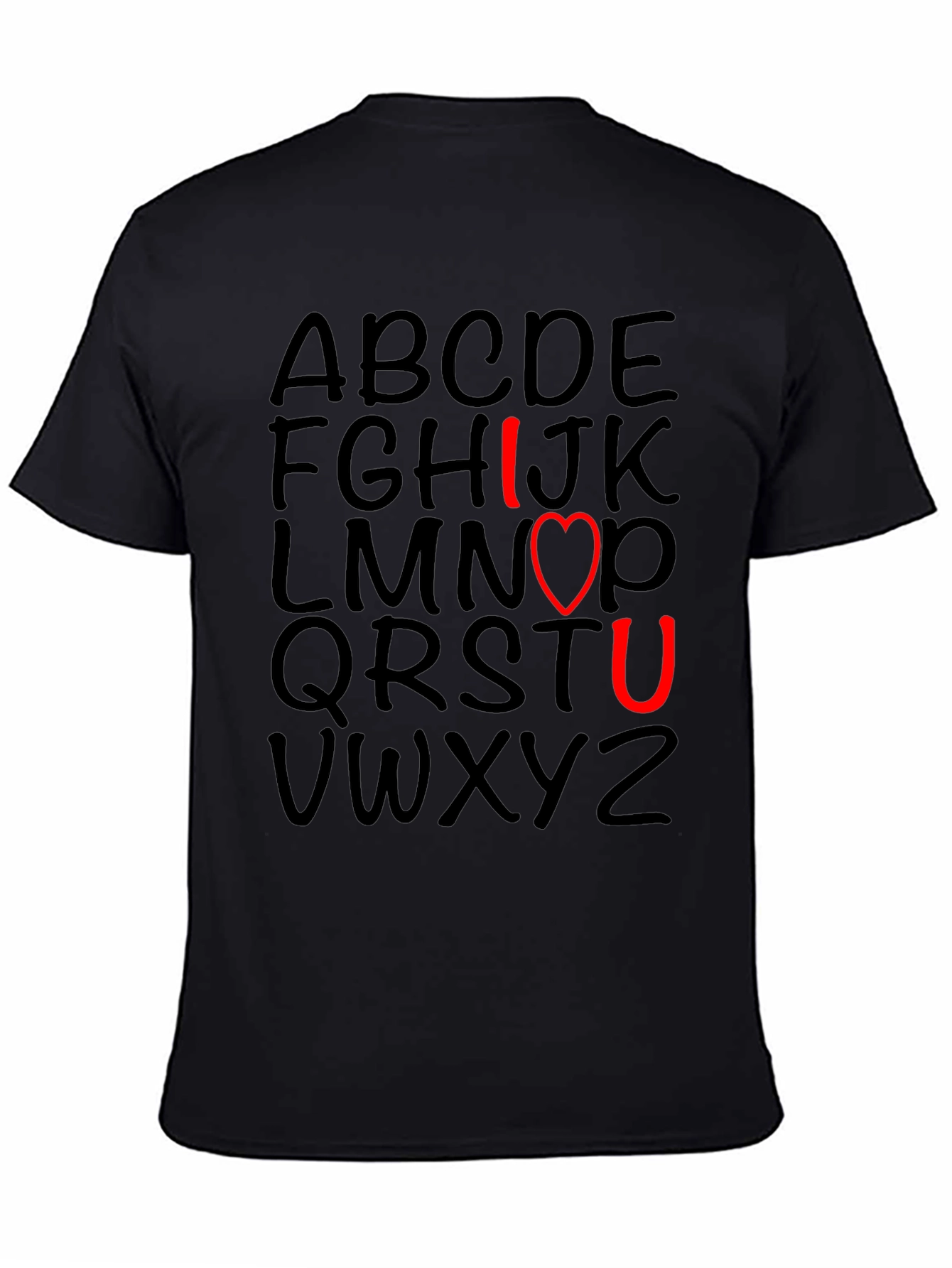 I Love You T-Shirt with Alphabet Design