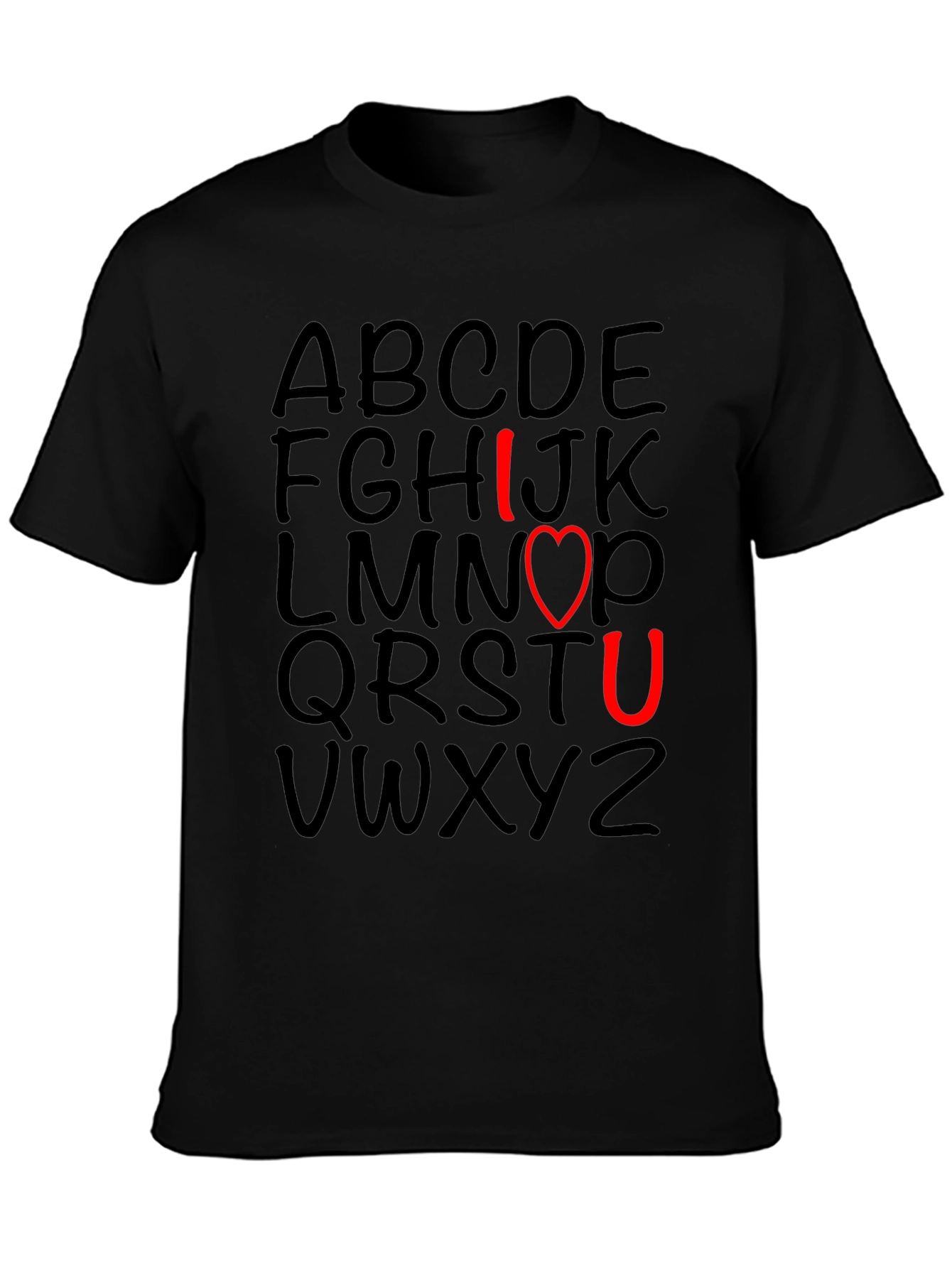 I Love You T-Shirt with Alphabet Design