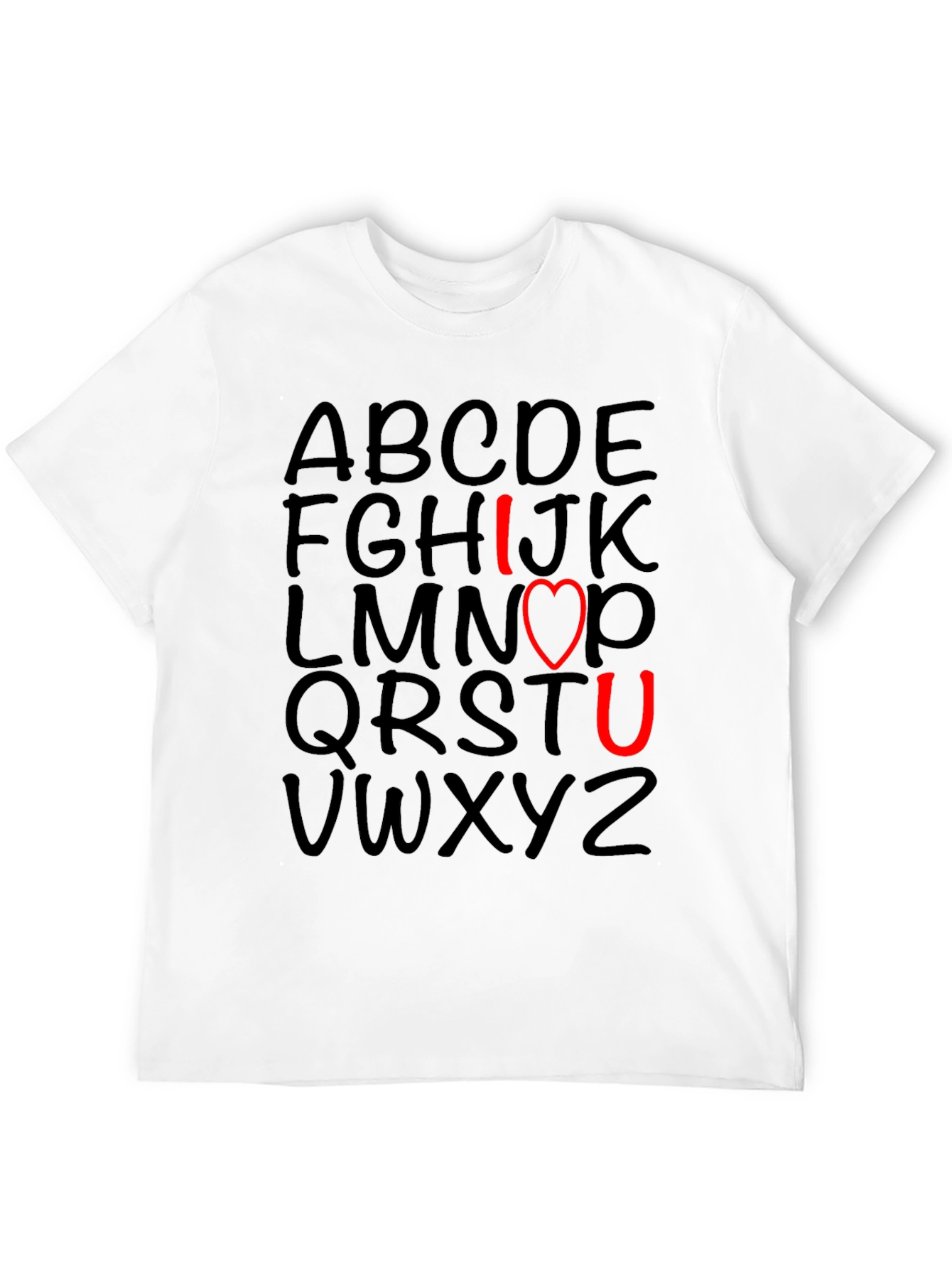 I Love You T-Shirt with Alphabet Design