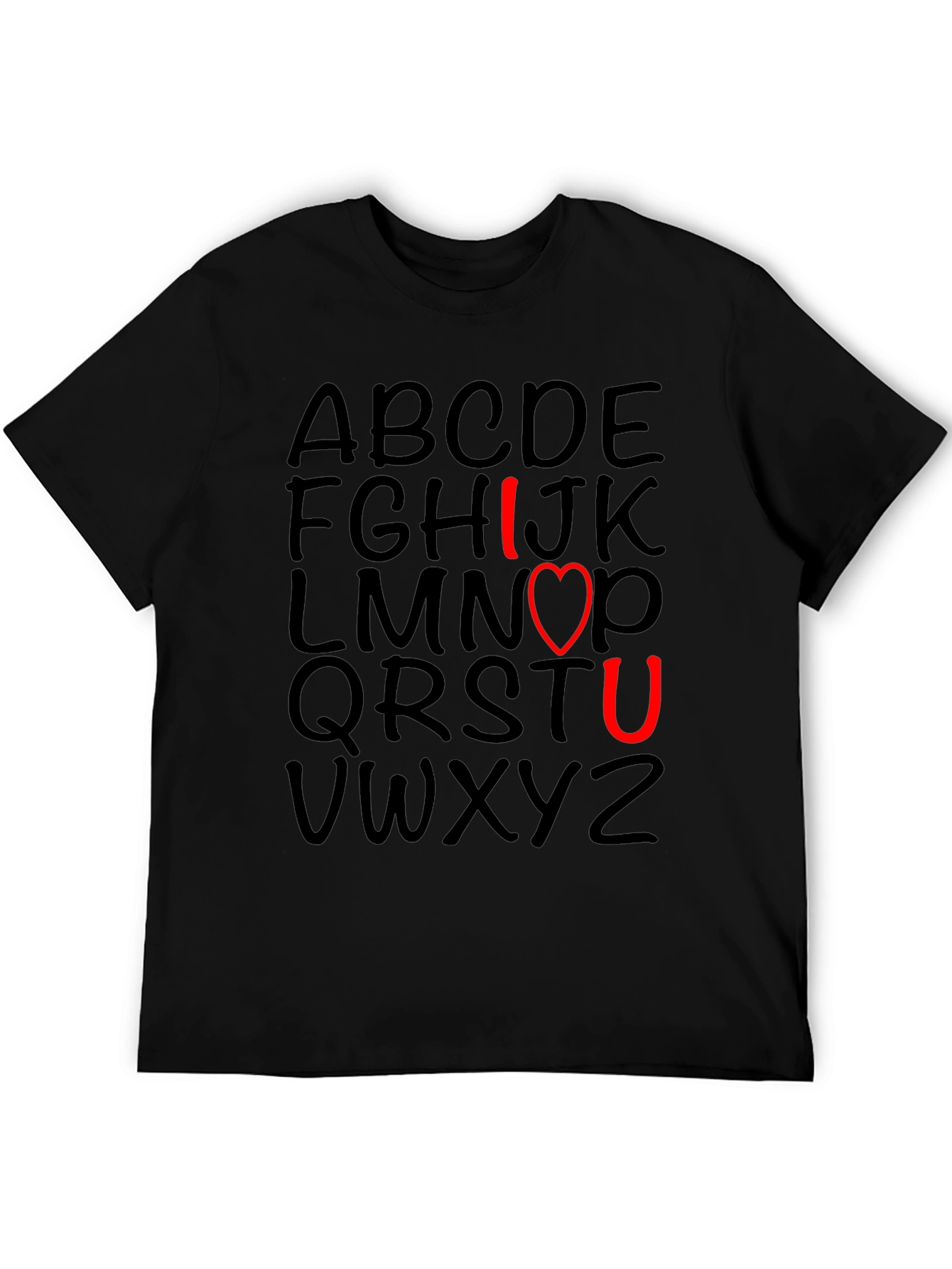 I Love You T-Shirt with Alphabet Design