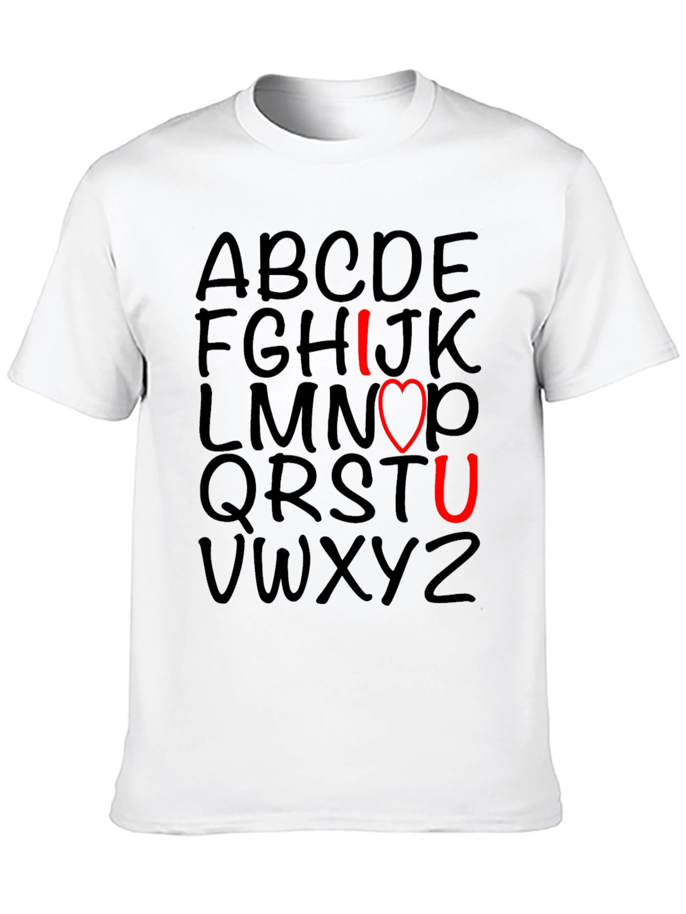I Love You T-Shirt with Alphabet Design