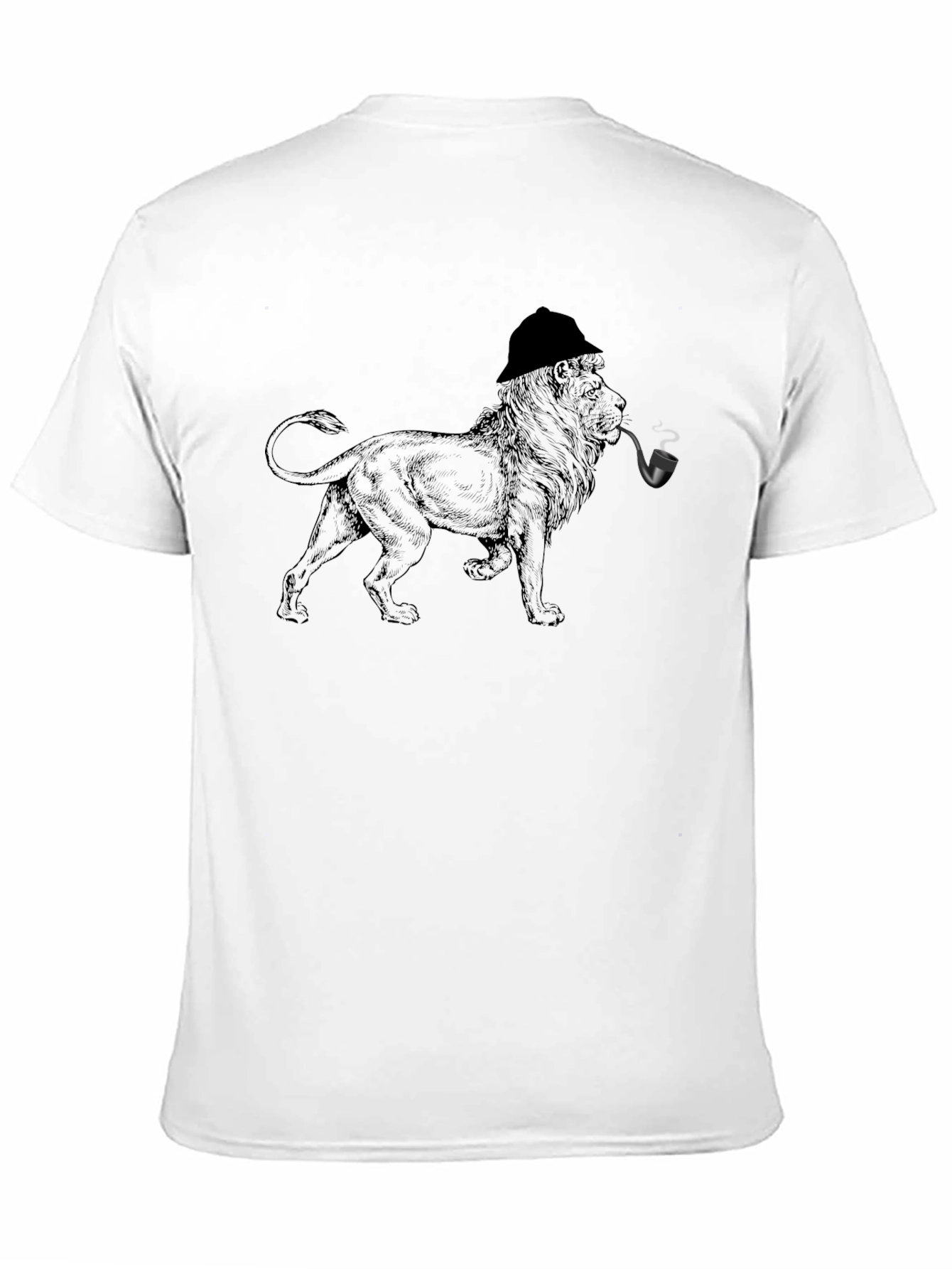 Lion Detective Graphic Tee - Mens Black T-Shirt