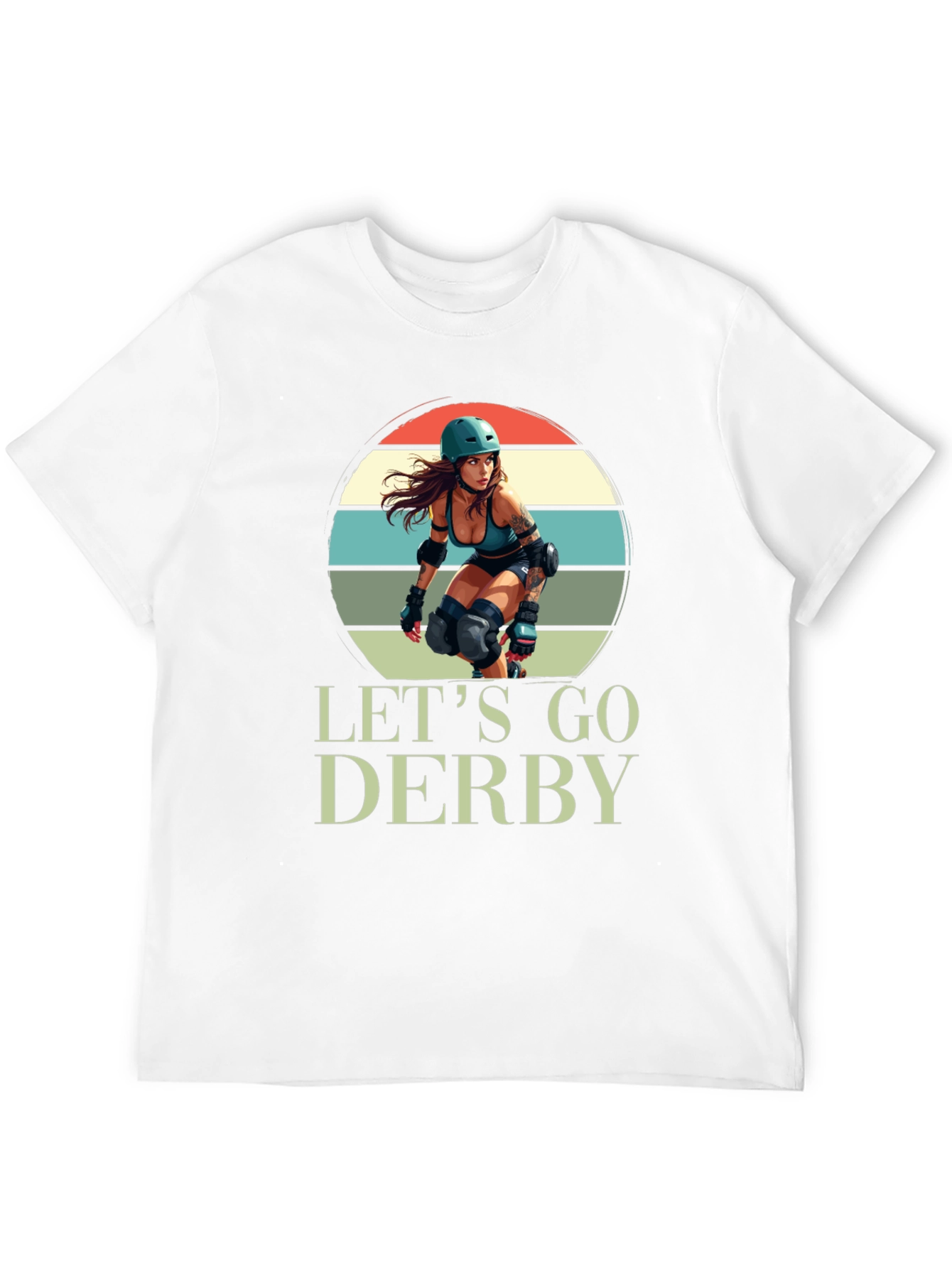 Lets Go Derby T-Shirt Roller Girl Retro Style