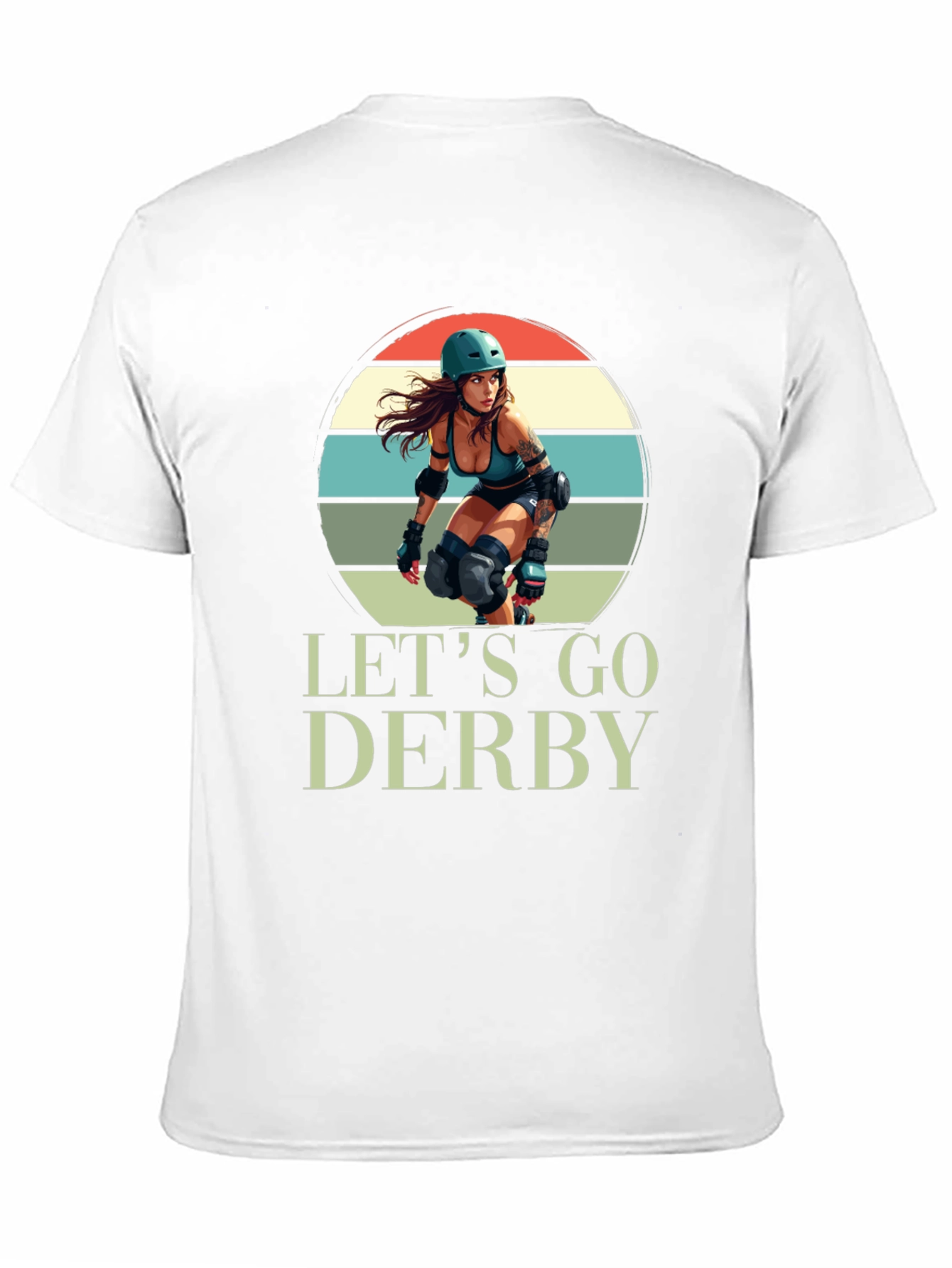 Lets Go Derby T-Shirt Roller Girl Retro Style