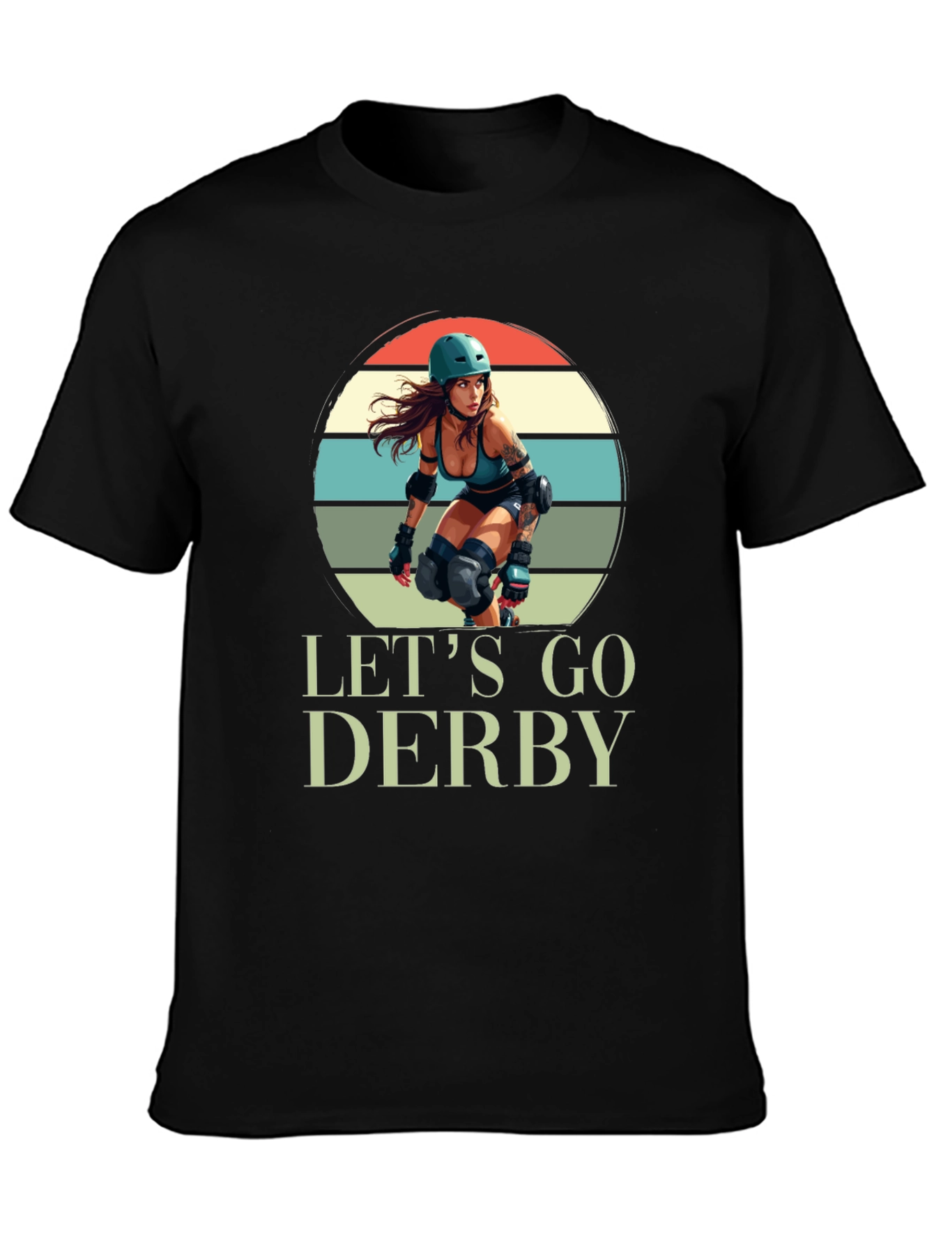 Lets Go Derby T-Shirt Roller Girl Retro Style