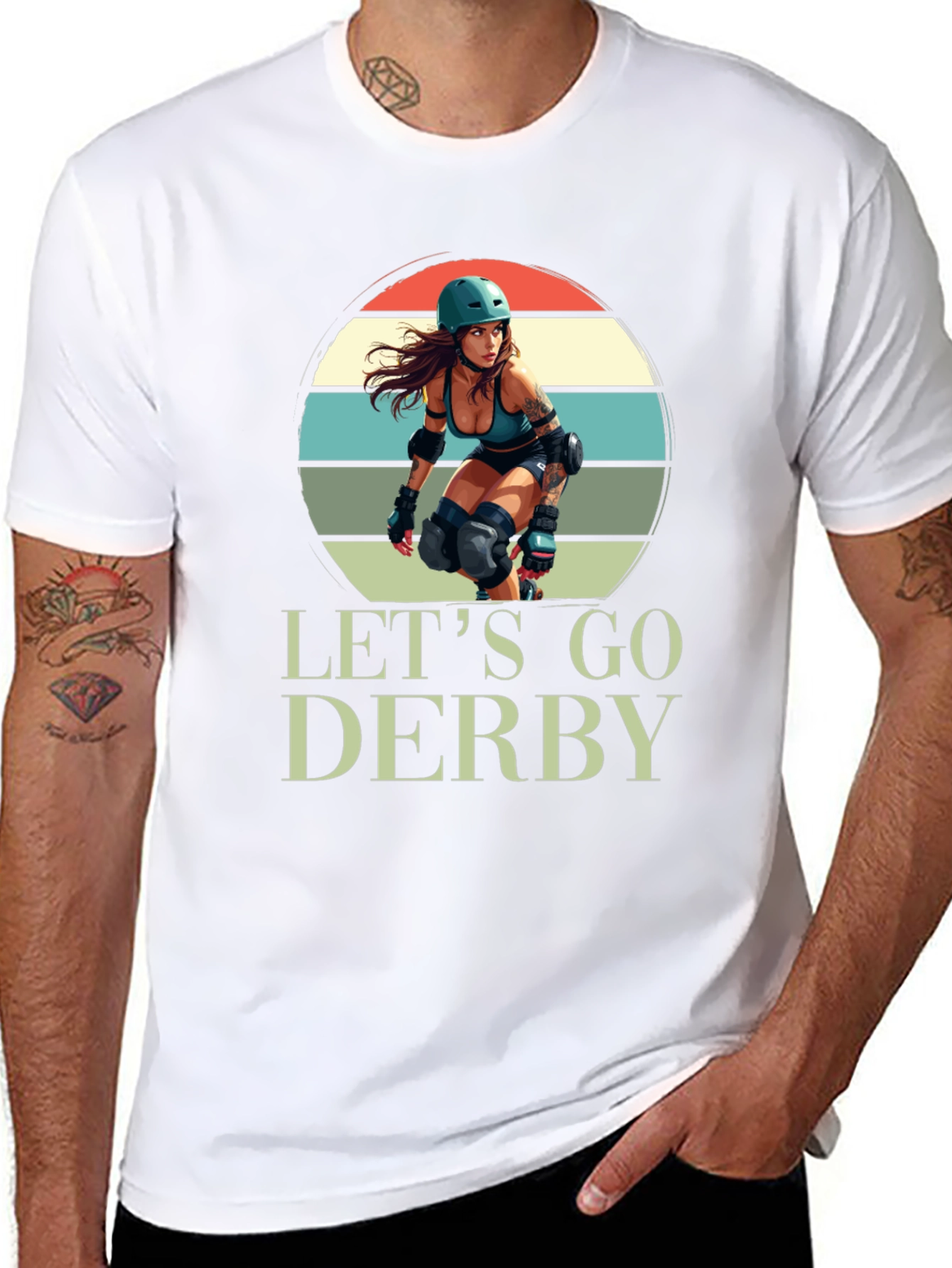 Lets Go Derby T-Shirt Roller Girl Retro Style