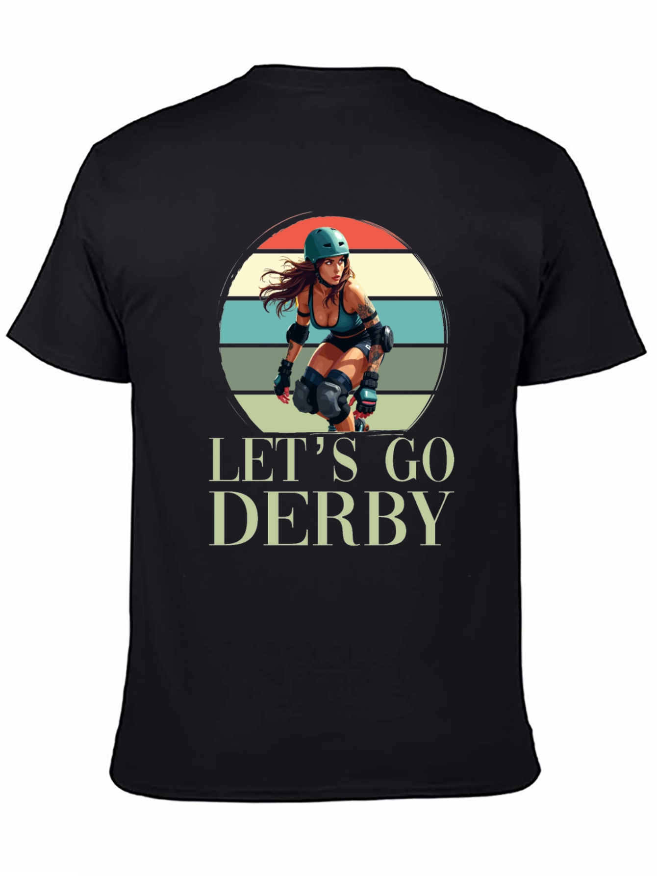 Lets Go Derby T-Shirt Roller Girl Retro Style