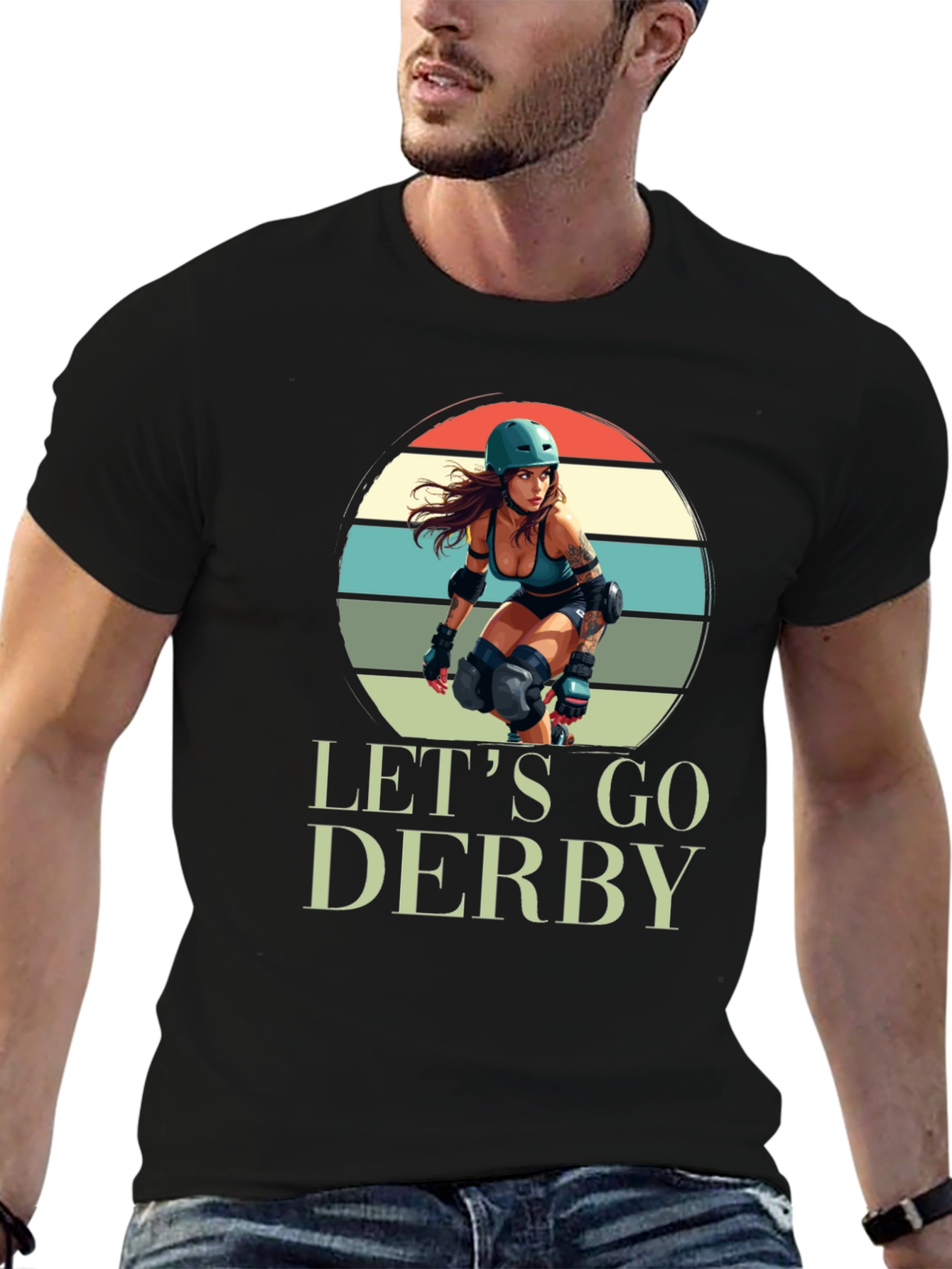 Lets Go Derby T-Shirt Roller Girl Retro Style