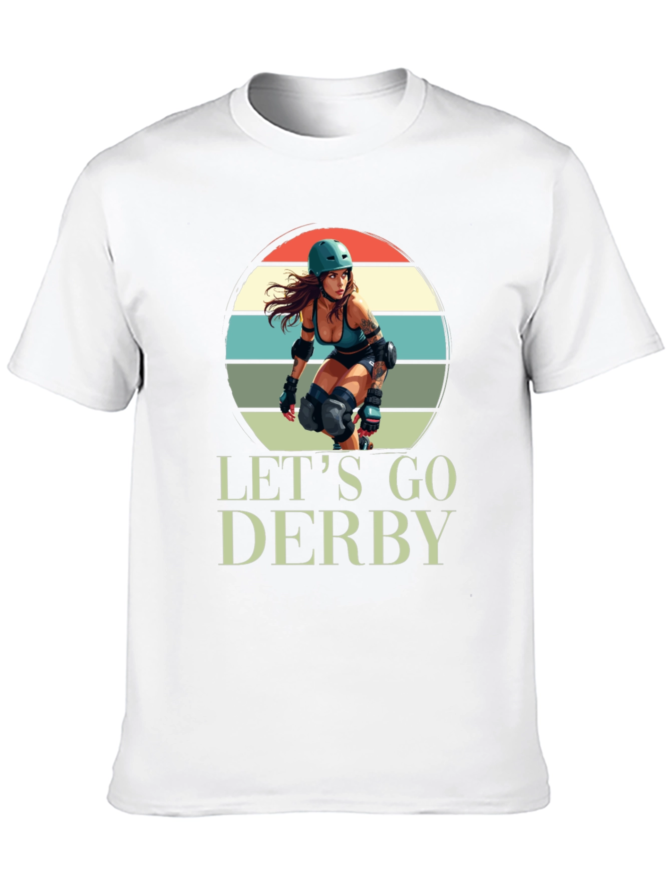 Lets Go Derby T-Shirt Roller Girl Retro Style