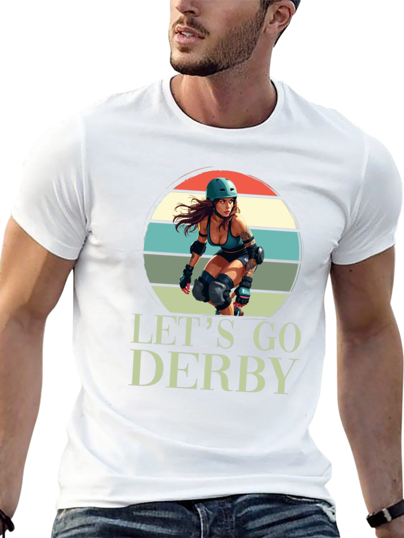 Lets Go Derby T-Shirt Roller Girl Retro Style