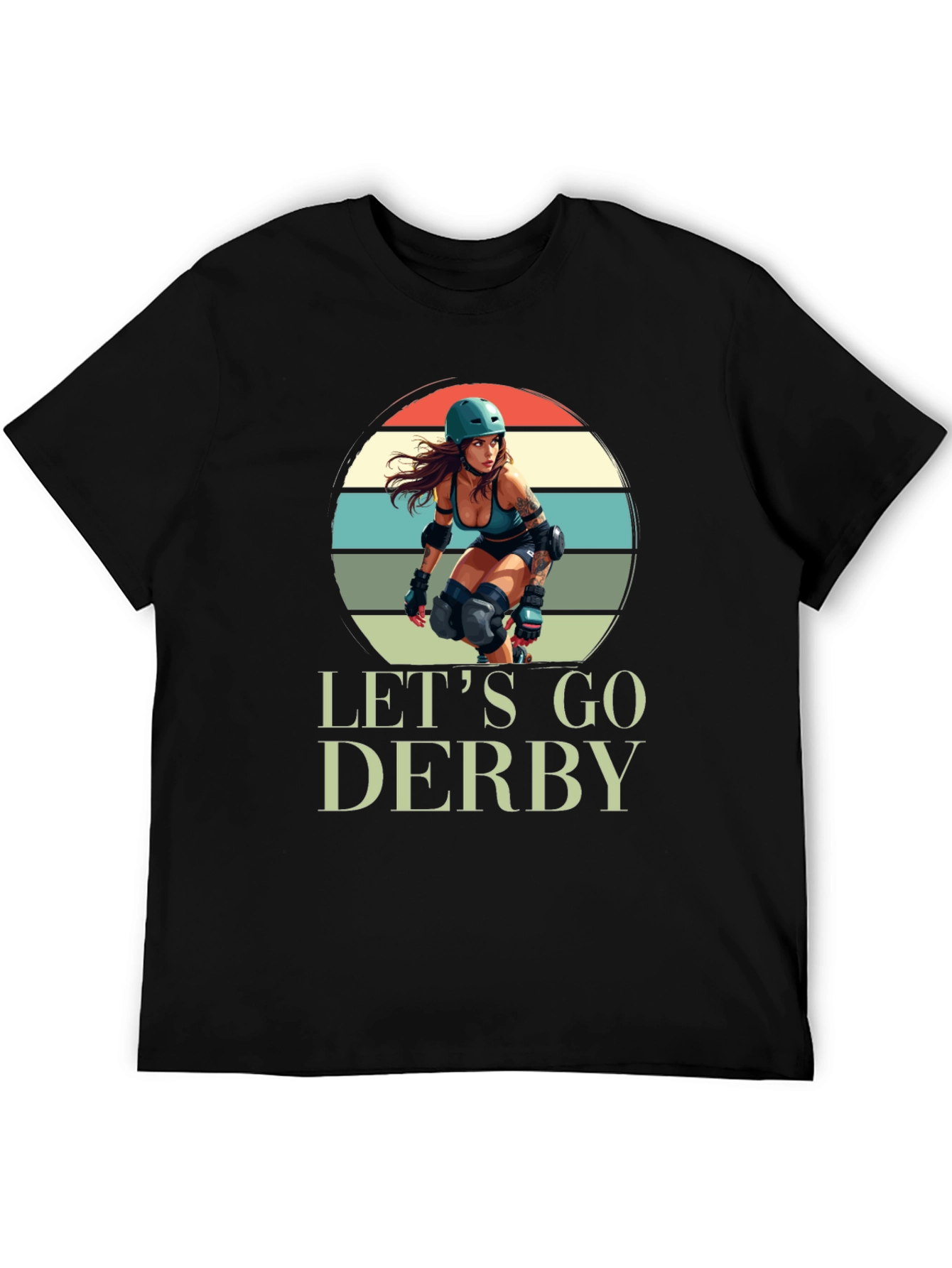 Lets Go Derby T-Shirt Roller Girl Retro Style