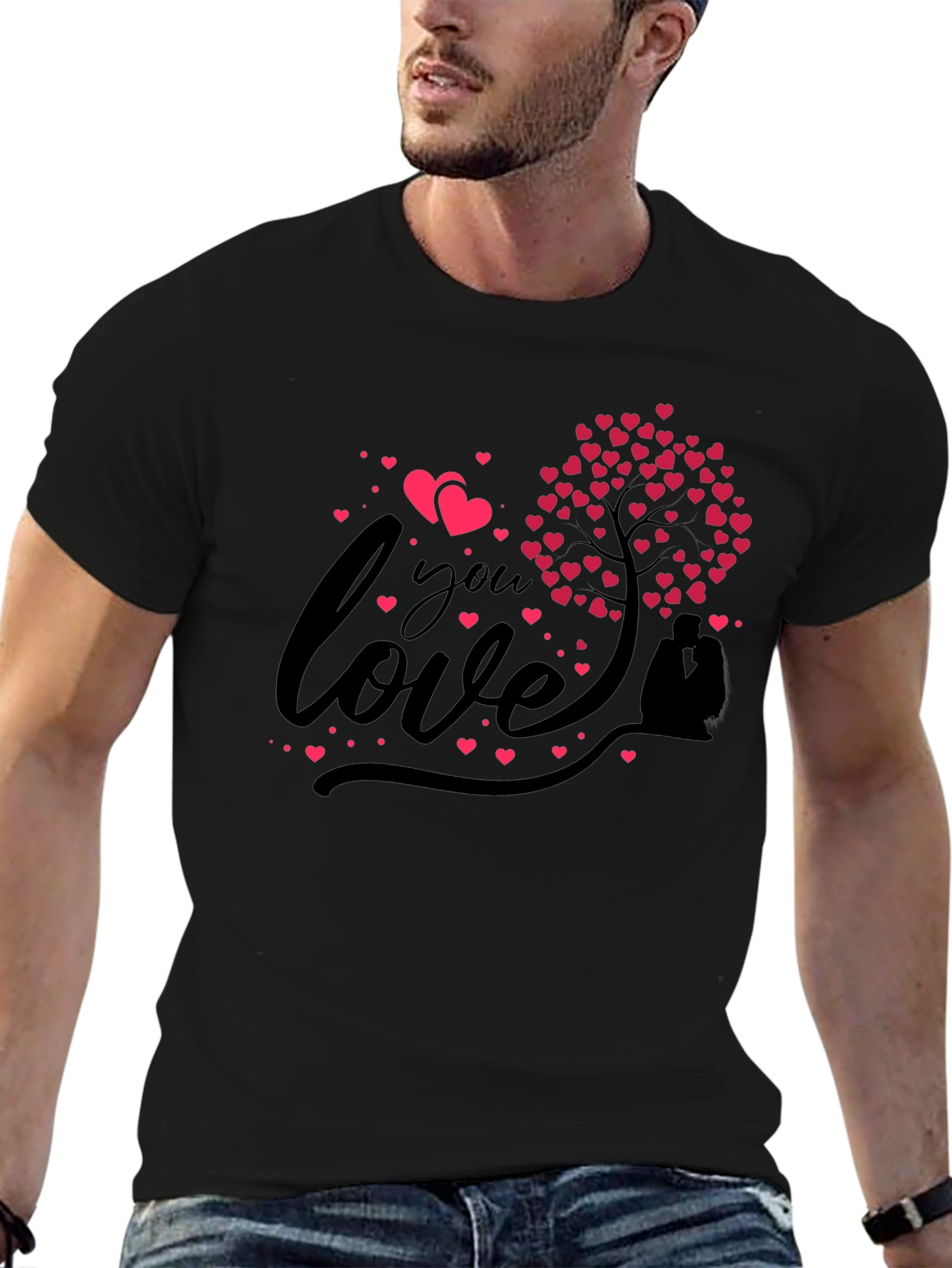 Love You Heart Tree Graphic Tee