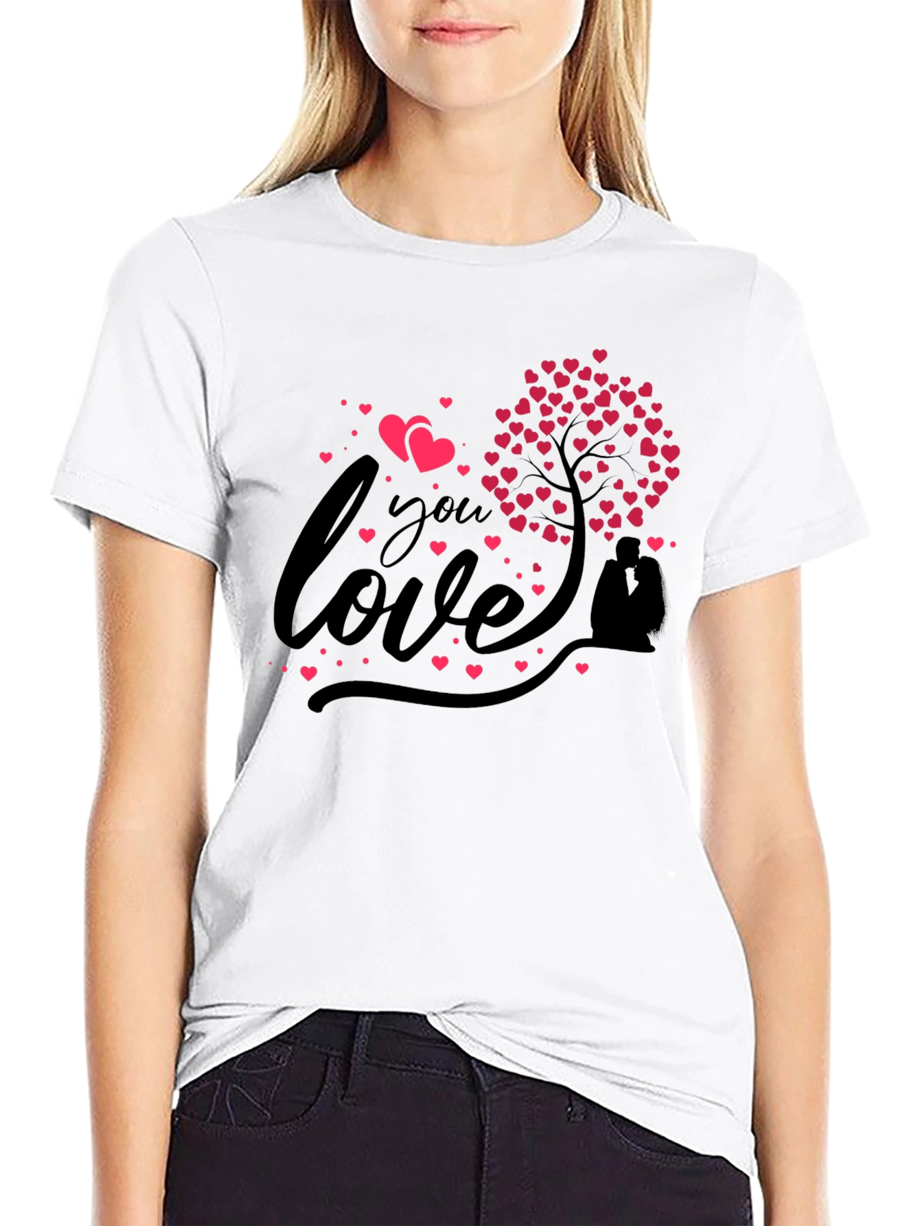 Love You Heart Tree Graphic Tee
