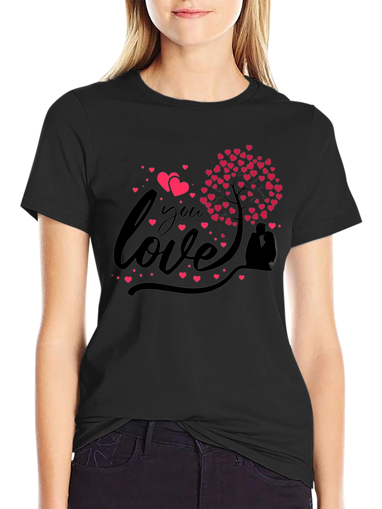 Love You Heart Tree Graphic Tee
