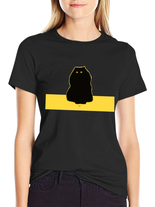 Mens Black Cat Graphic Tee - Unique Design