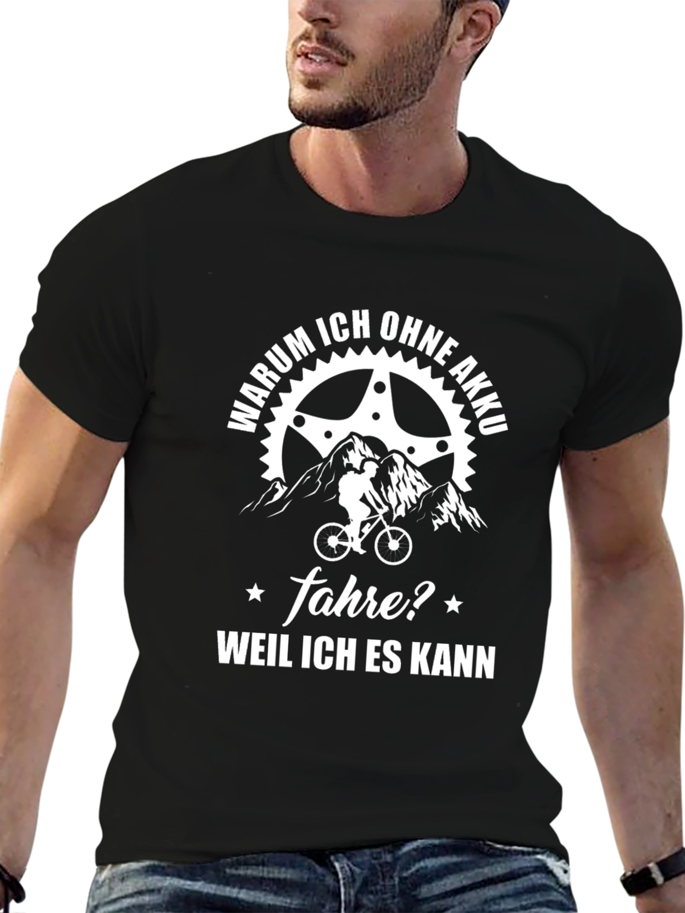 Funny Biker T-Shirt - Warum Ich Ohne Akku Fahre?