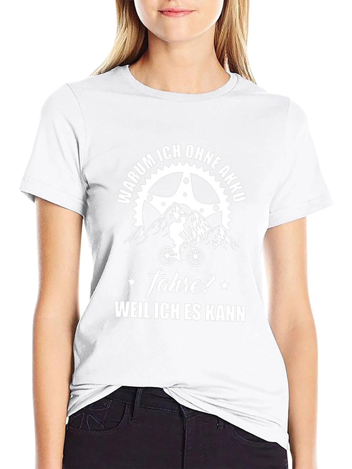 Funny Biker T-Shirt - Warum Ich Ohne Akku Fahre?