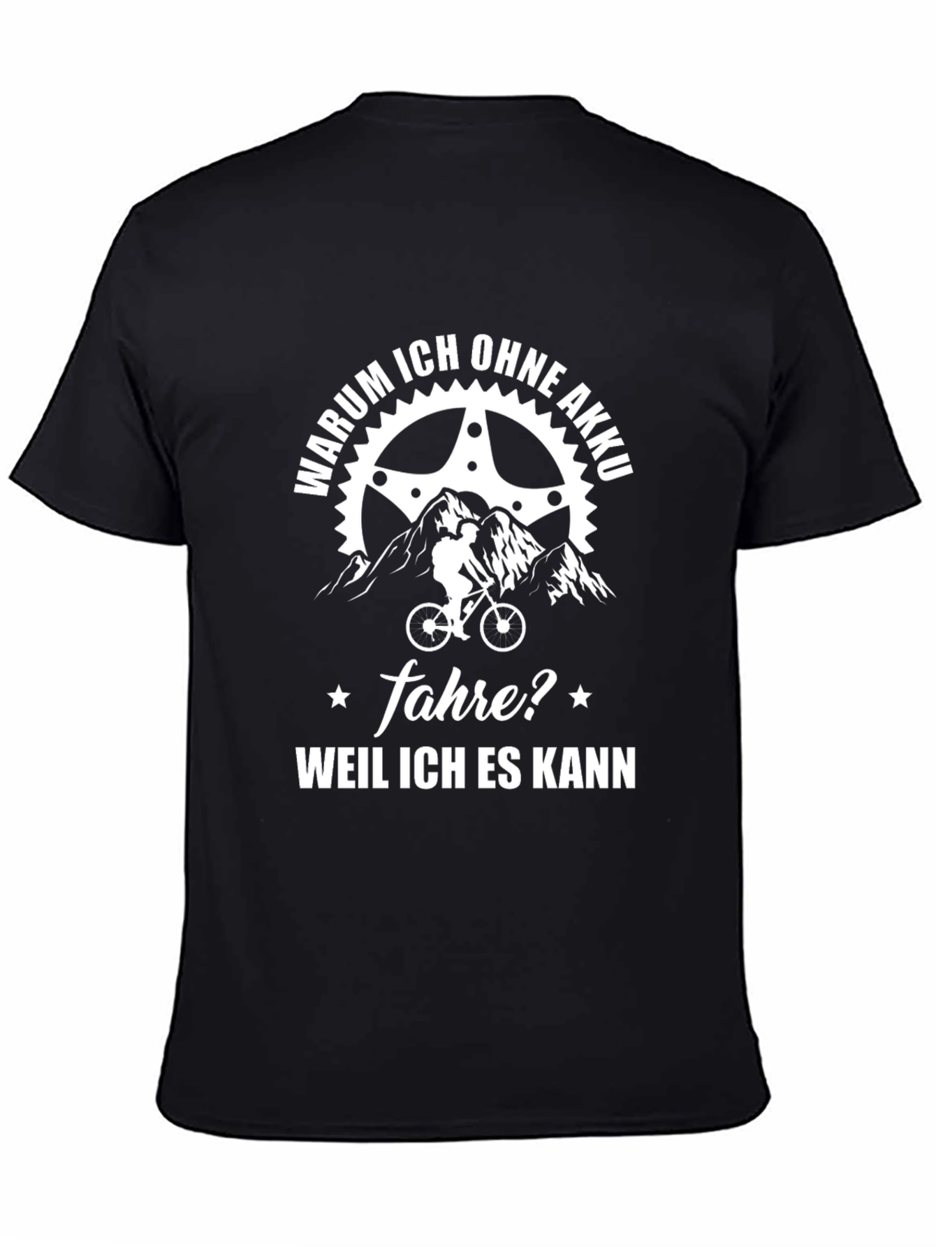 Funny Biker T-Shirt - Warum Ich Ohne Akku Fahre?