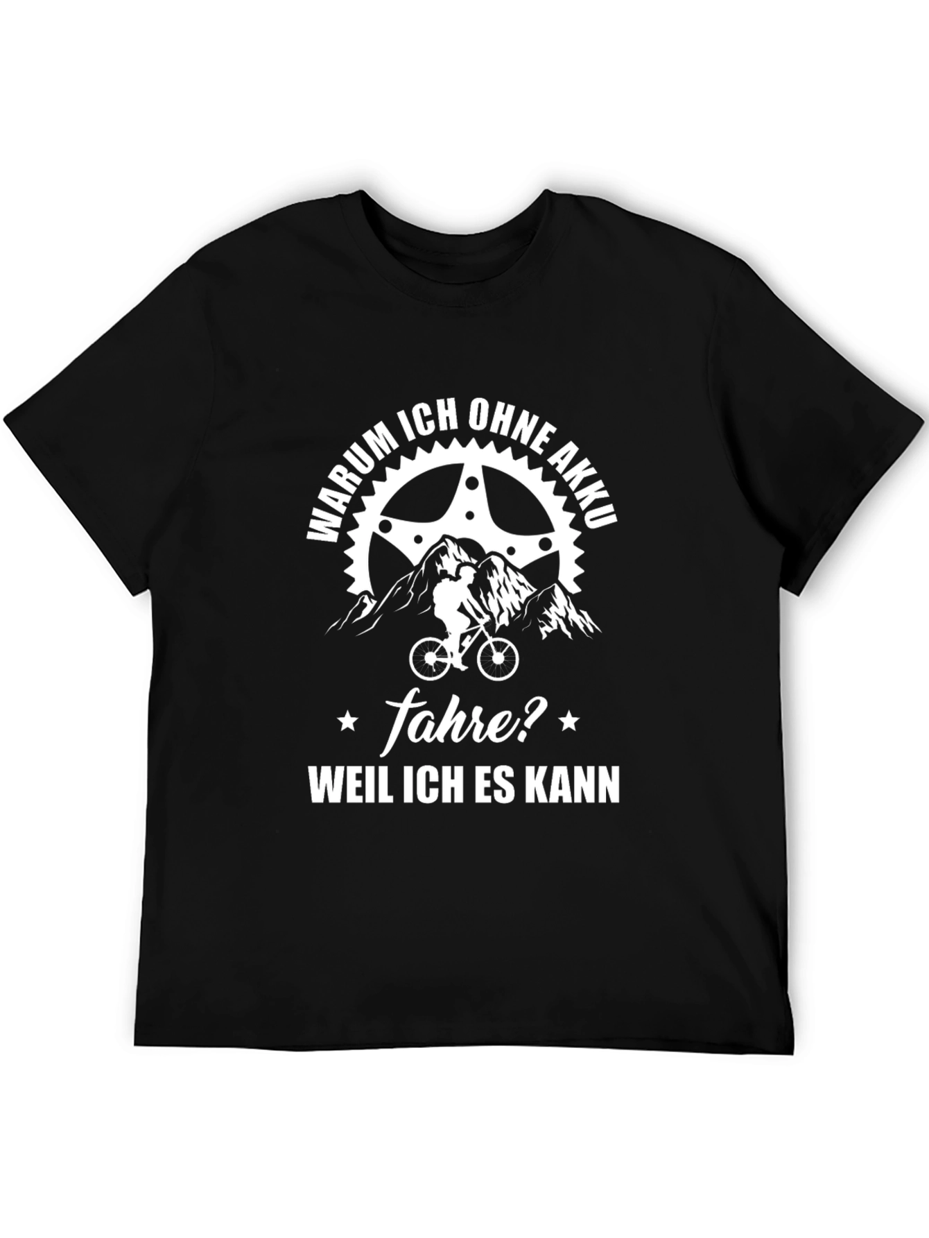 Funny Biker T-Shirt - Warum Ich Ohne Akku Fahre?