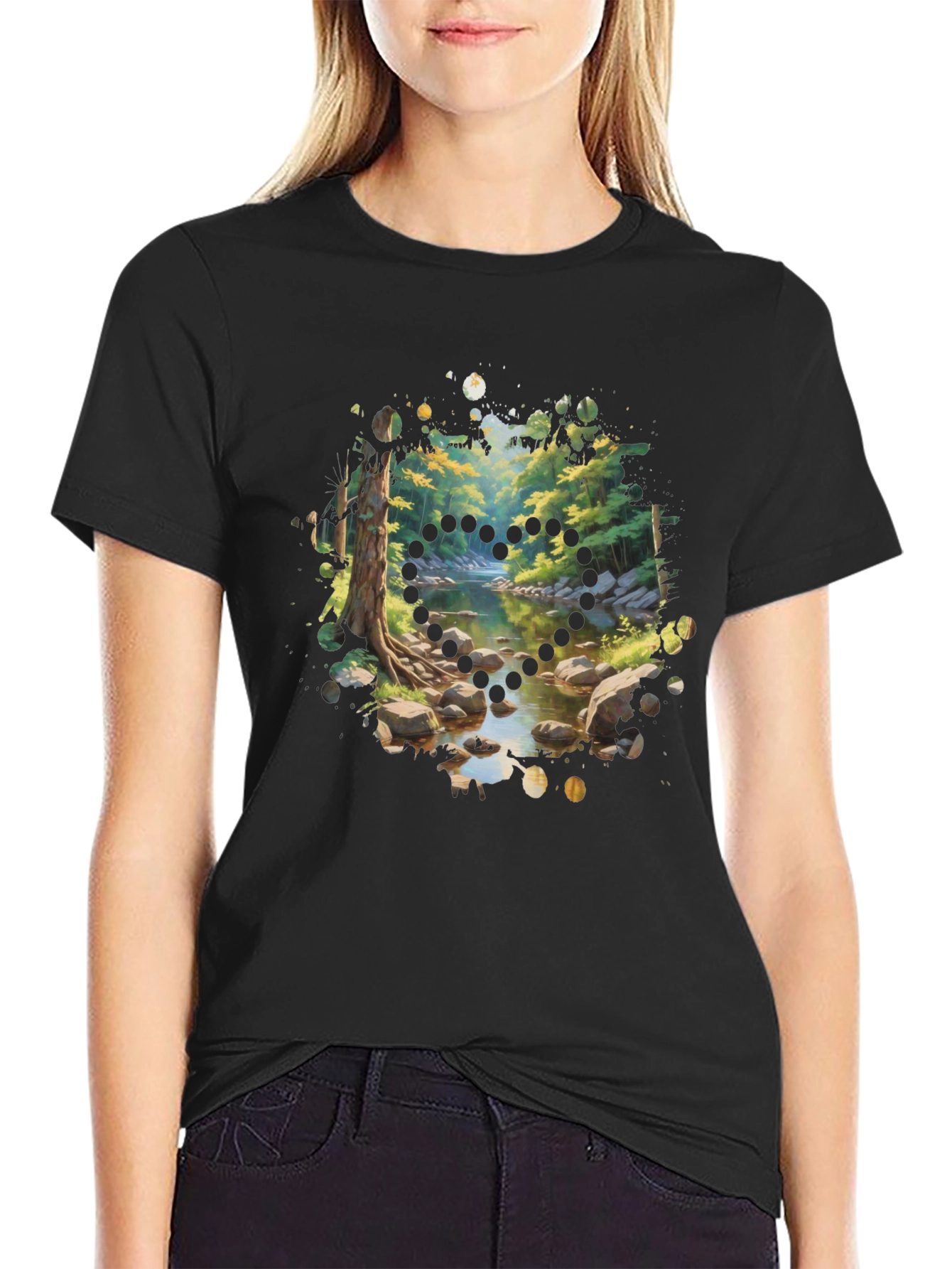Nature Stream Heart T-Shirt