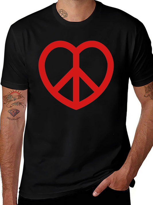 Peace Heart T-Shirt - Black