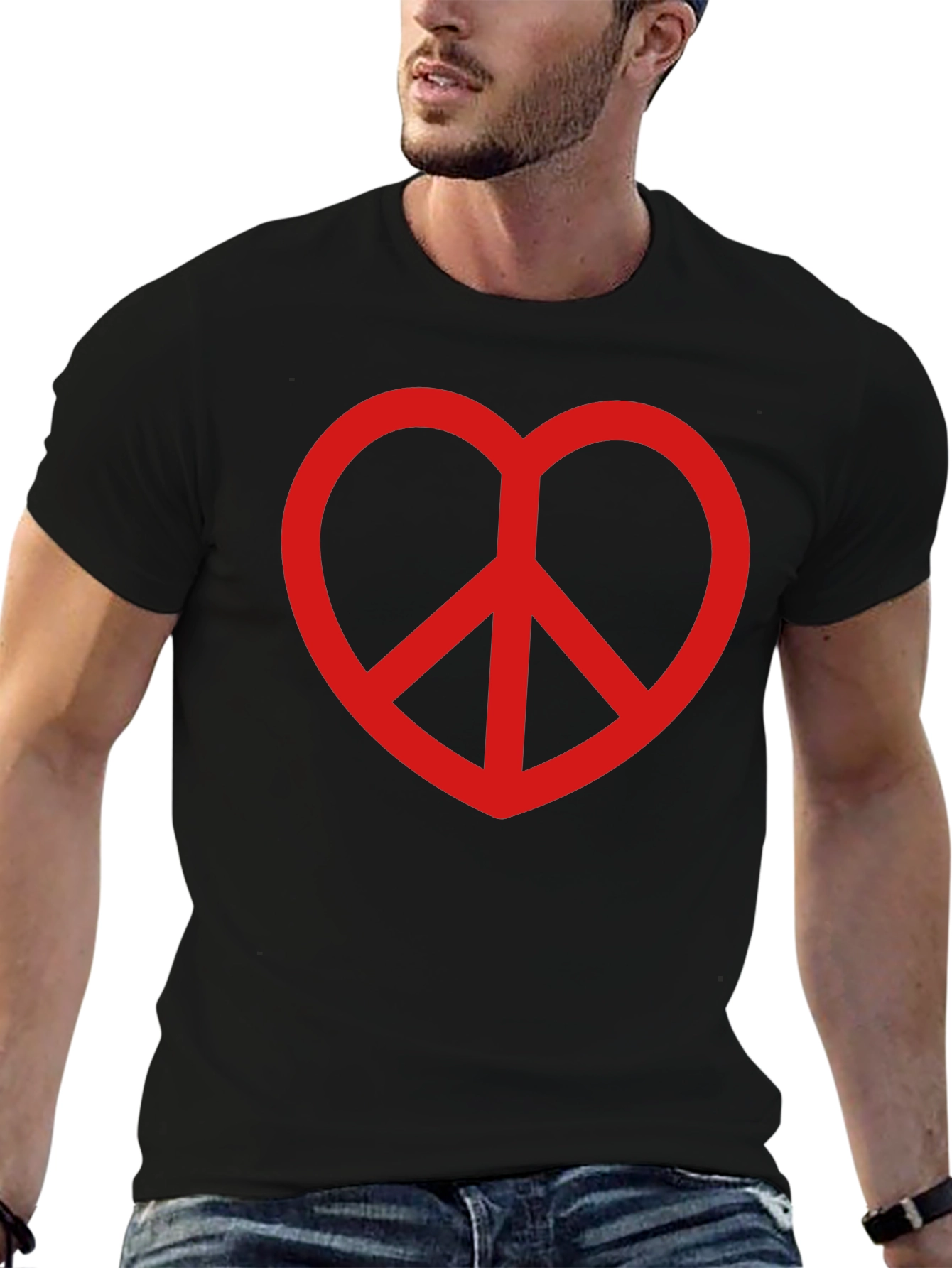 Peace Heart T-Shirt - Black