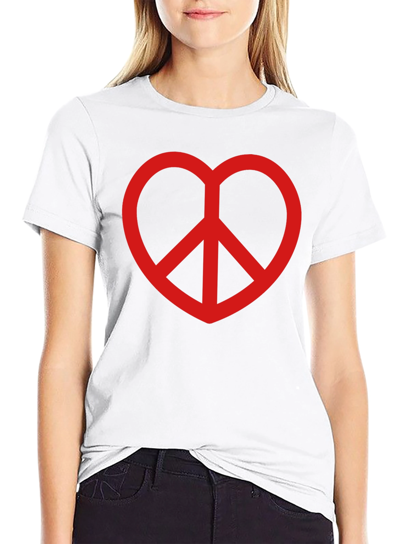 Peace Heart T-Shirt - Black