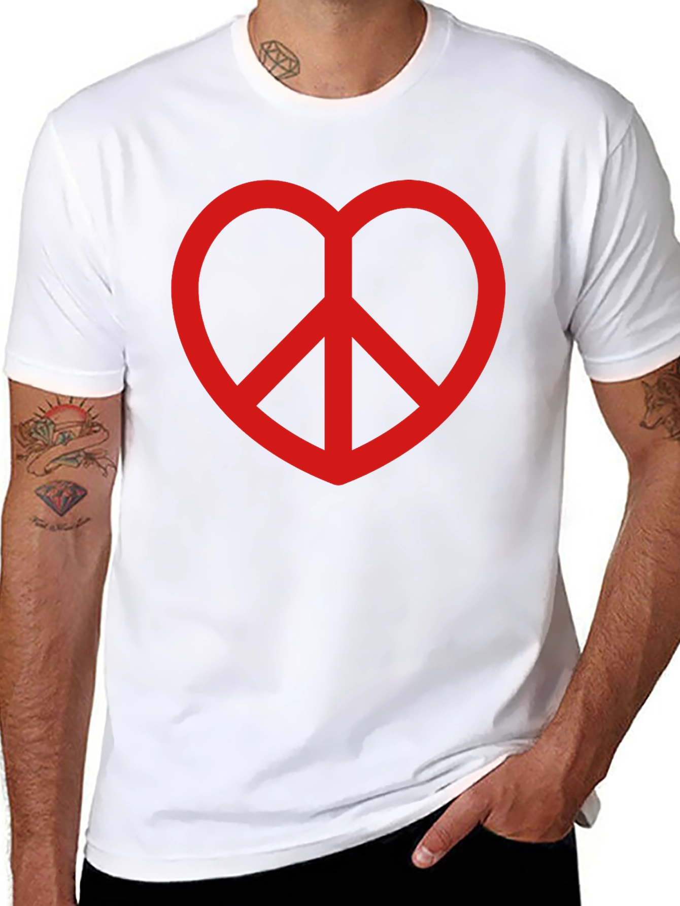 Peace Heart T-Shirt - Black