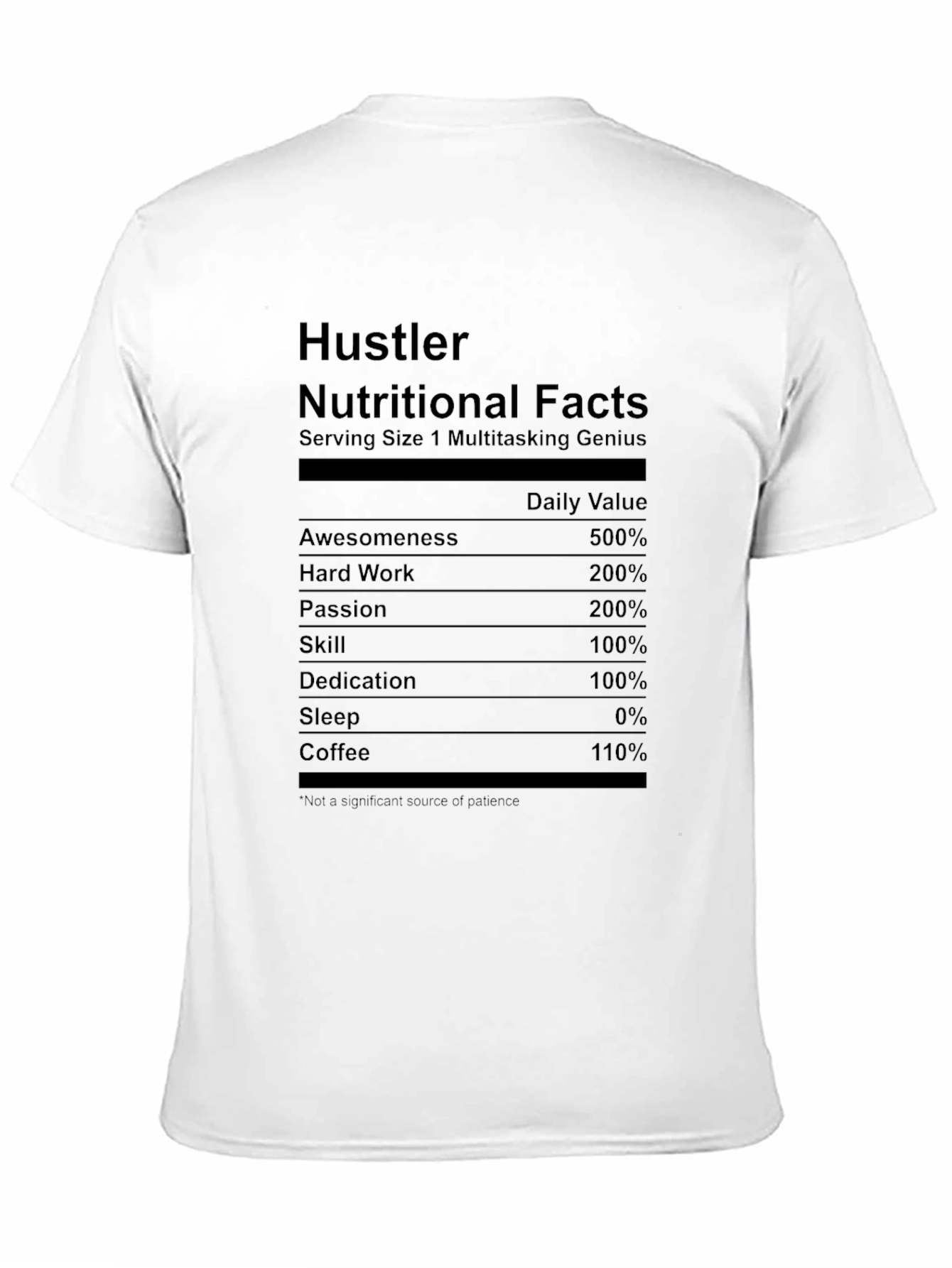 Hustler Nutritional Facts Graphic Tee