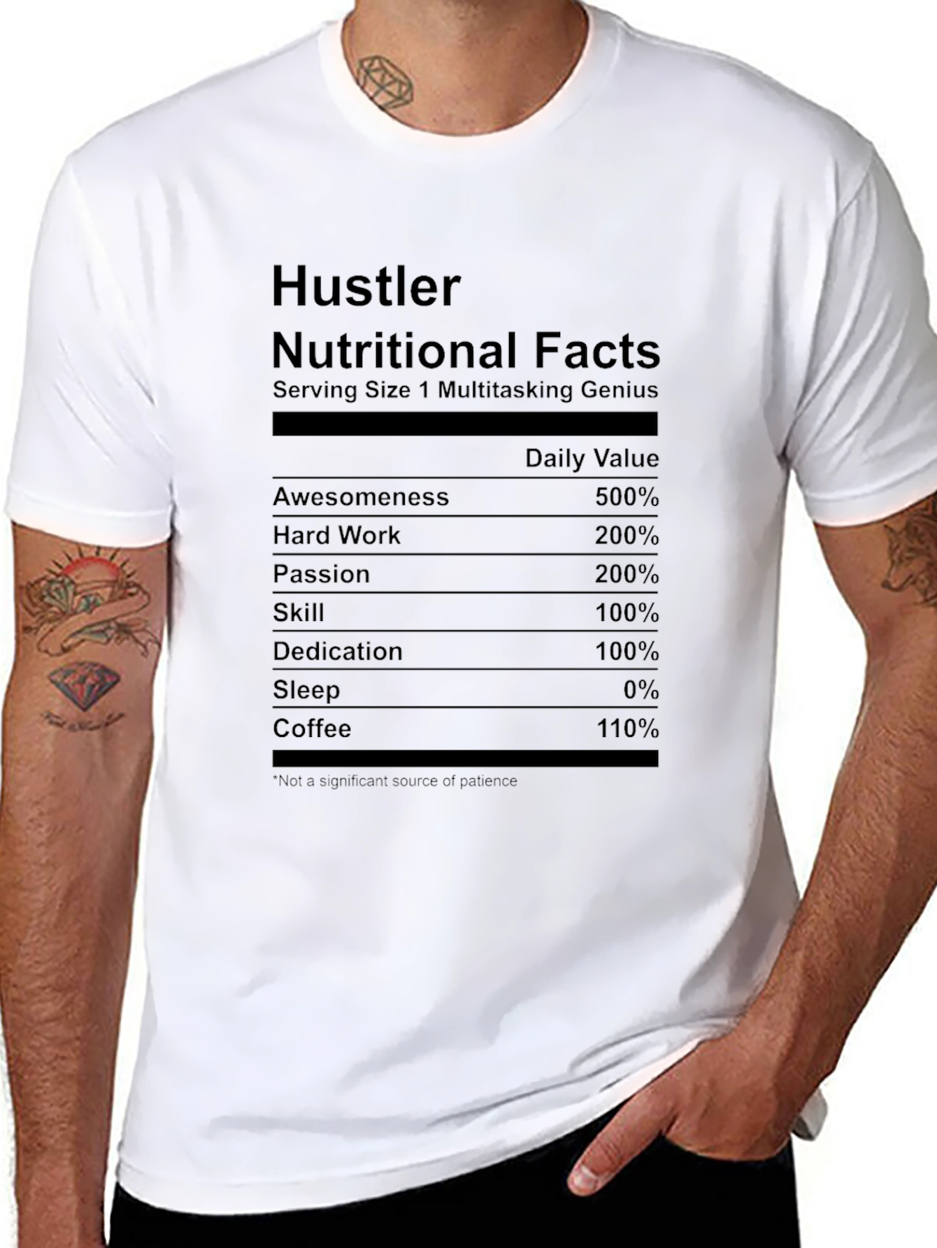 Hustler Nutritional Facts Graphic Tee