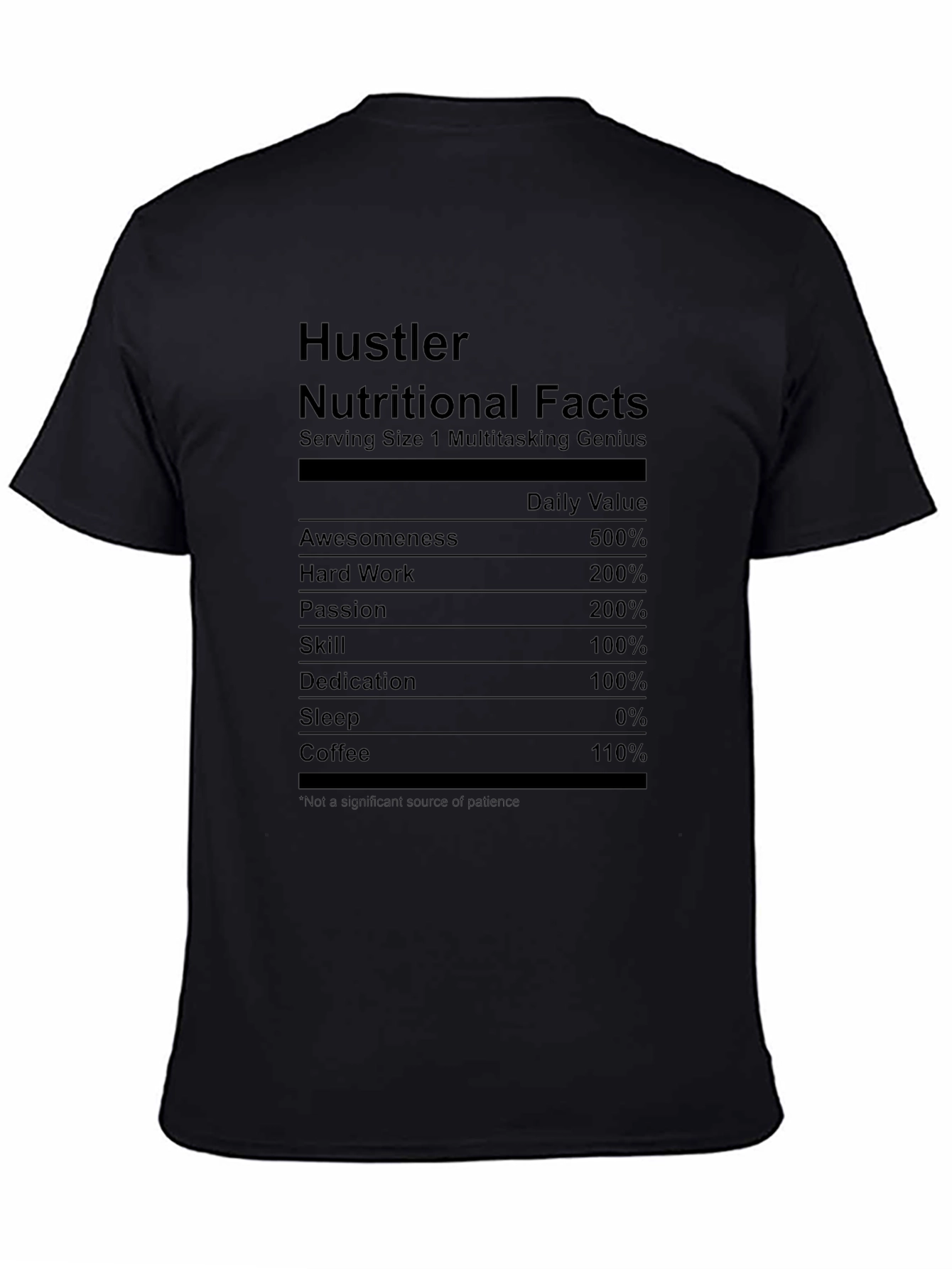 Hustler Nutritional Facts Graphic Tee