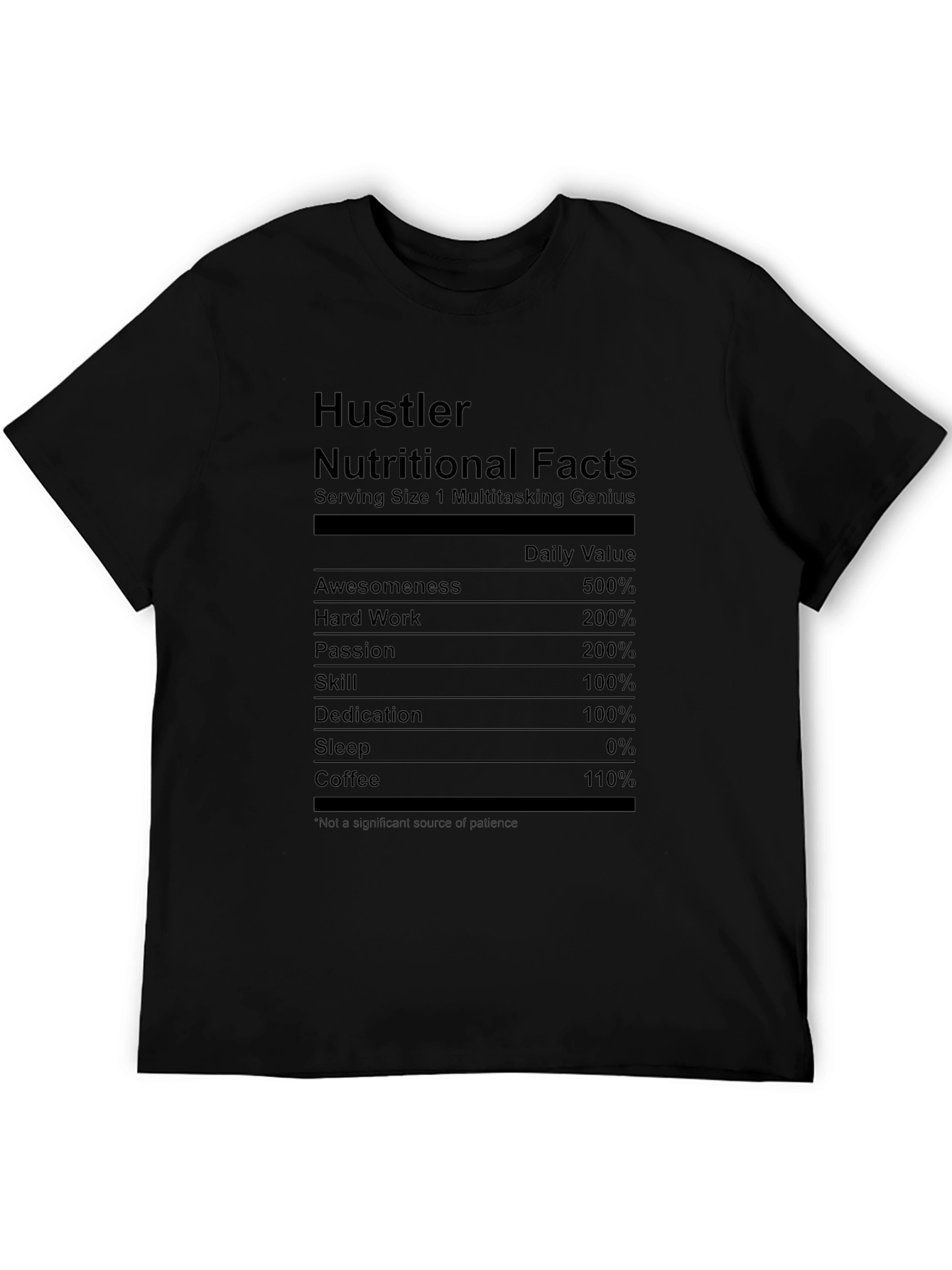 Hustler Nutritional Facts Graphic Tee