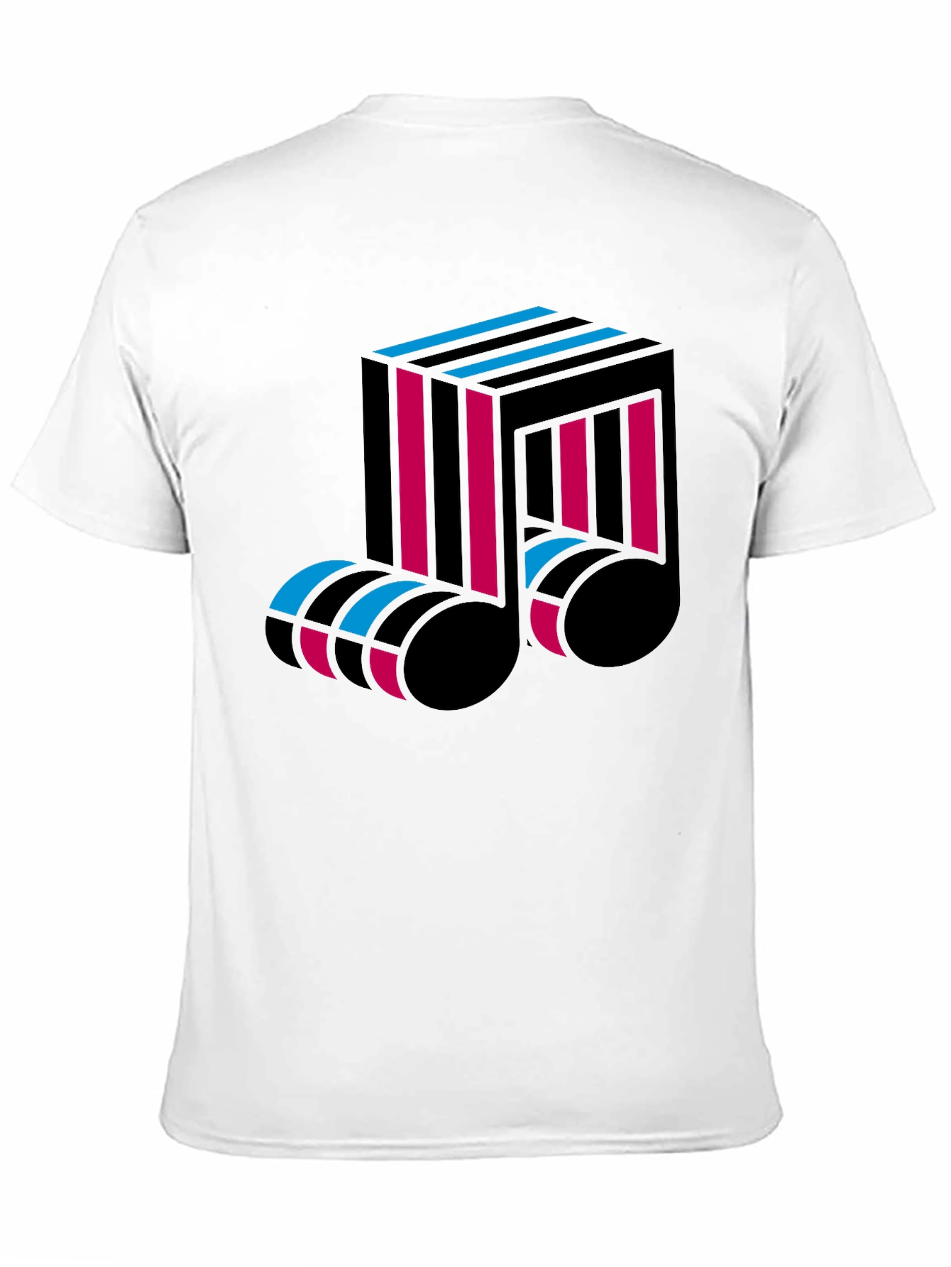 Abstract Music Note Graphic Tee - Black Cotton T-Shirt