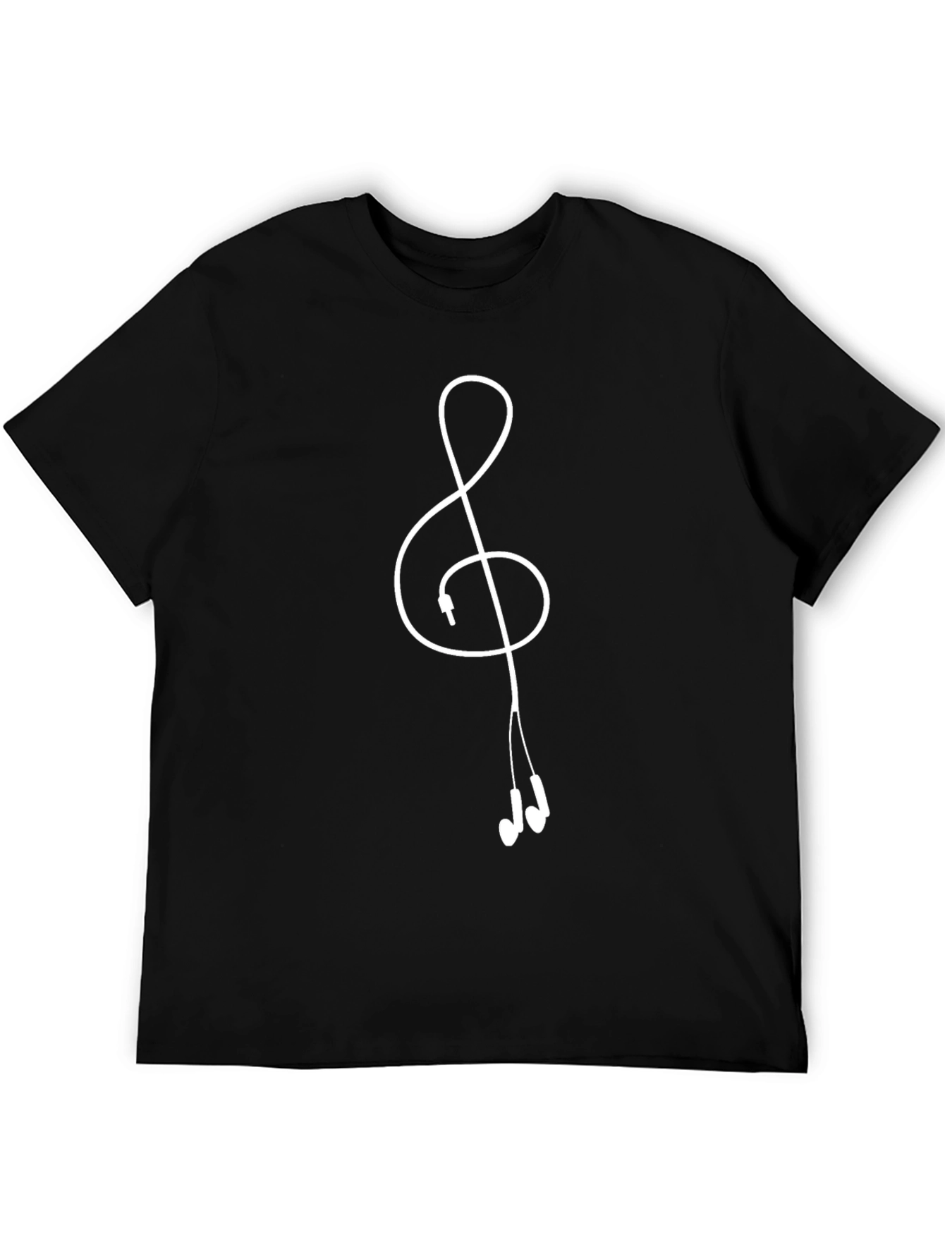 Music Lovers T-Shirt - Treble Clef Earbuds