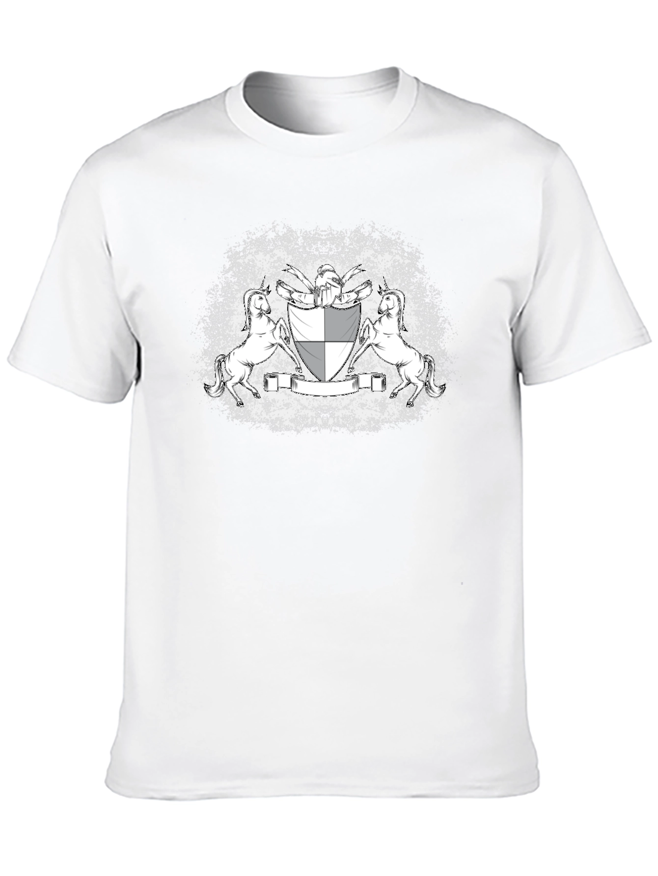 Black Graphic Tee: Unicorn Crest Design